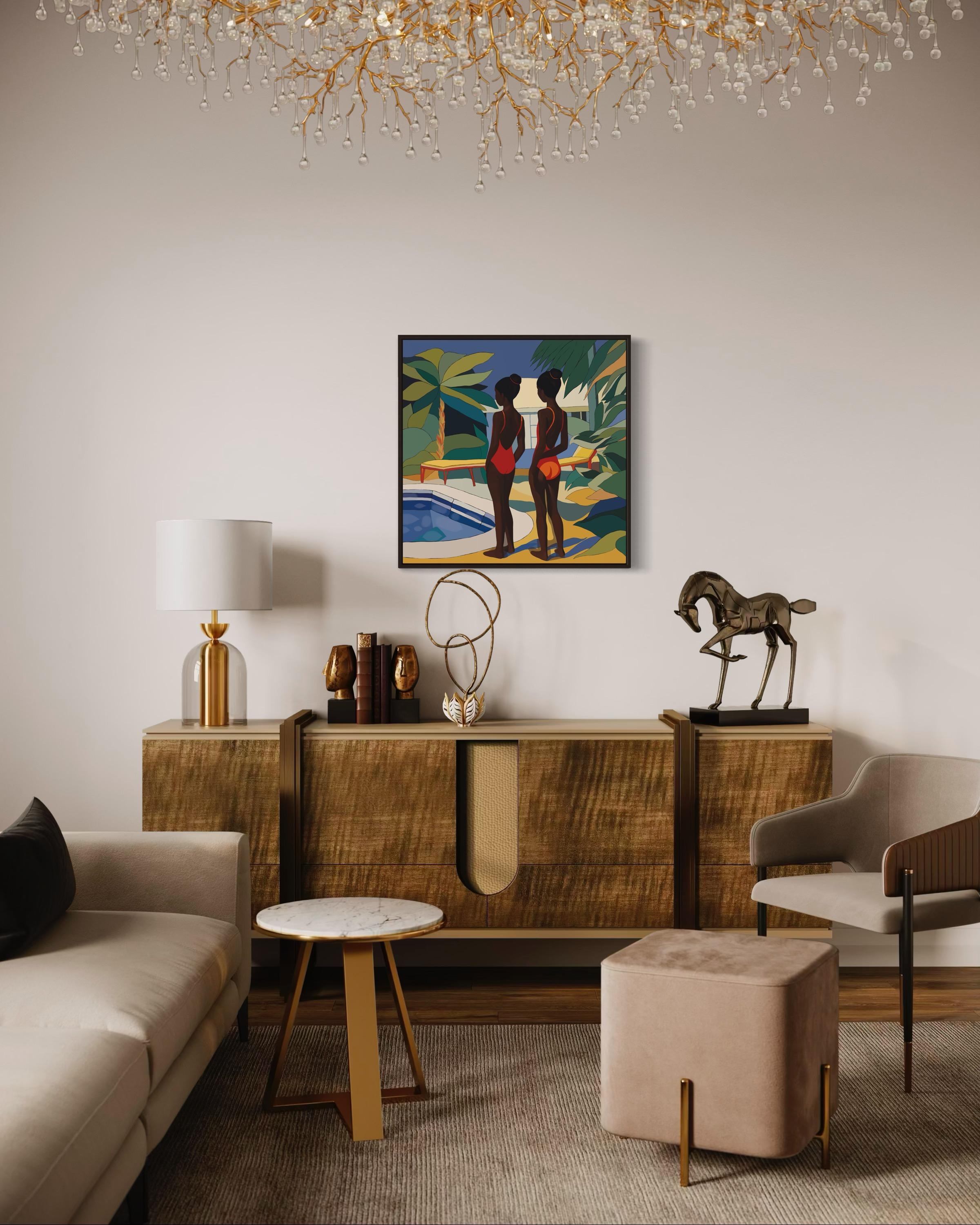 Sisterhood , 70x70cm, Druck auf Leinwand. Auflage 20 Teile. (Pop-Art), Print, von Nina Tsoriti