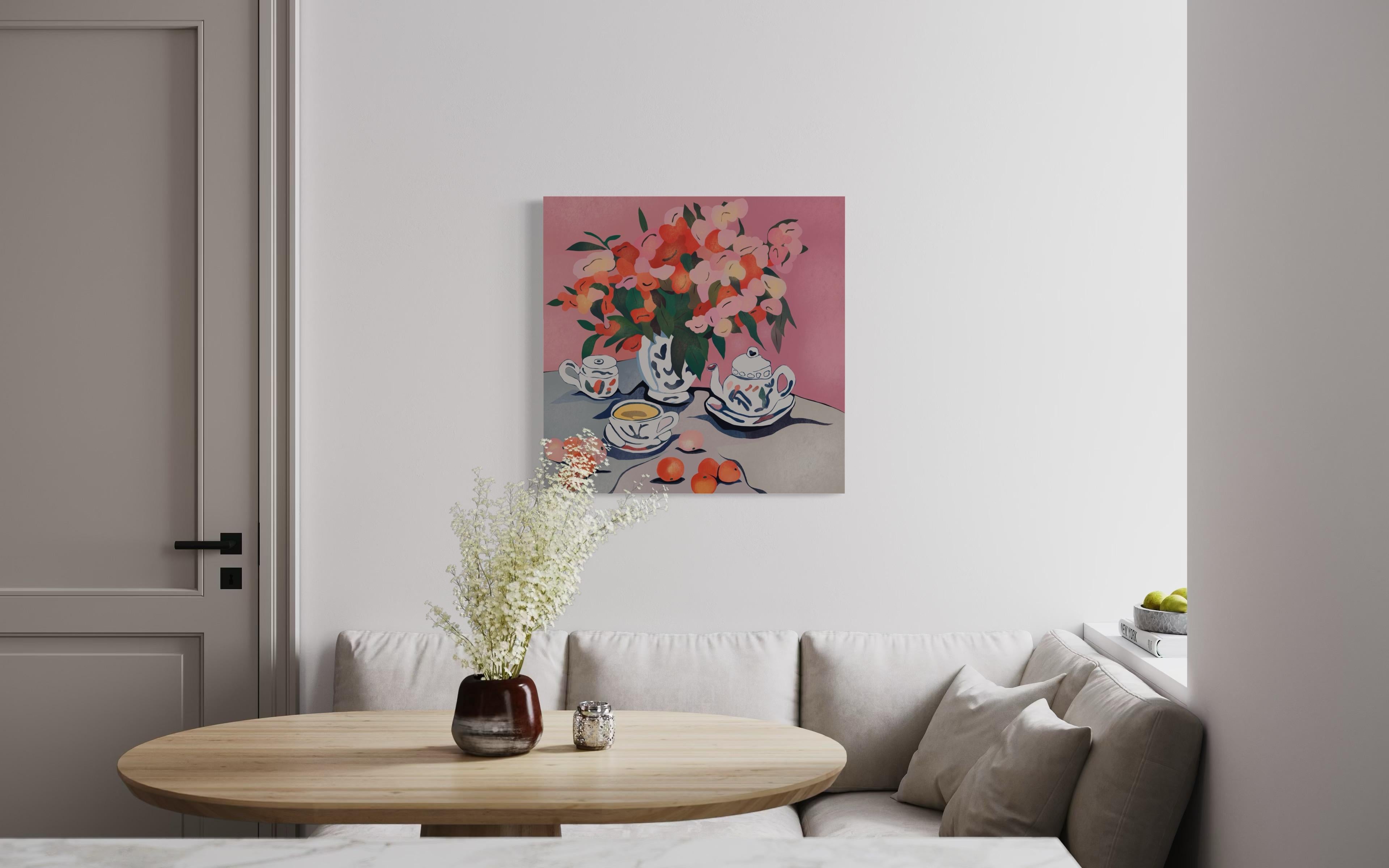 Bodegón rosa , 70x70cm, impresión sobre lienzo.Edición 20 uds. en venta 3