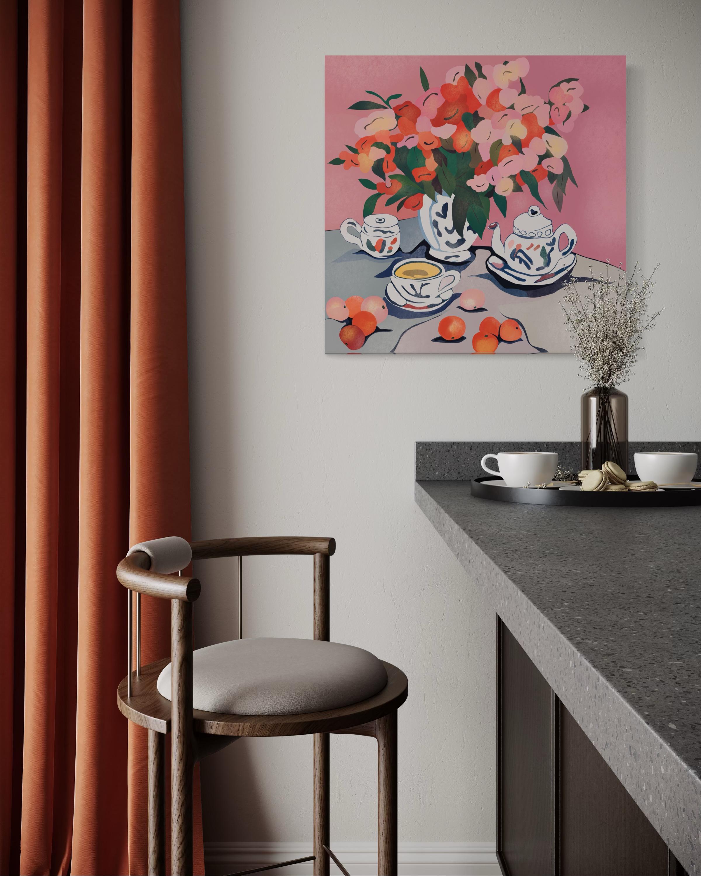Bodegón rosa , 70x70cm, impresión sobre lienzo.Edición 20 uds. en venta 1