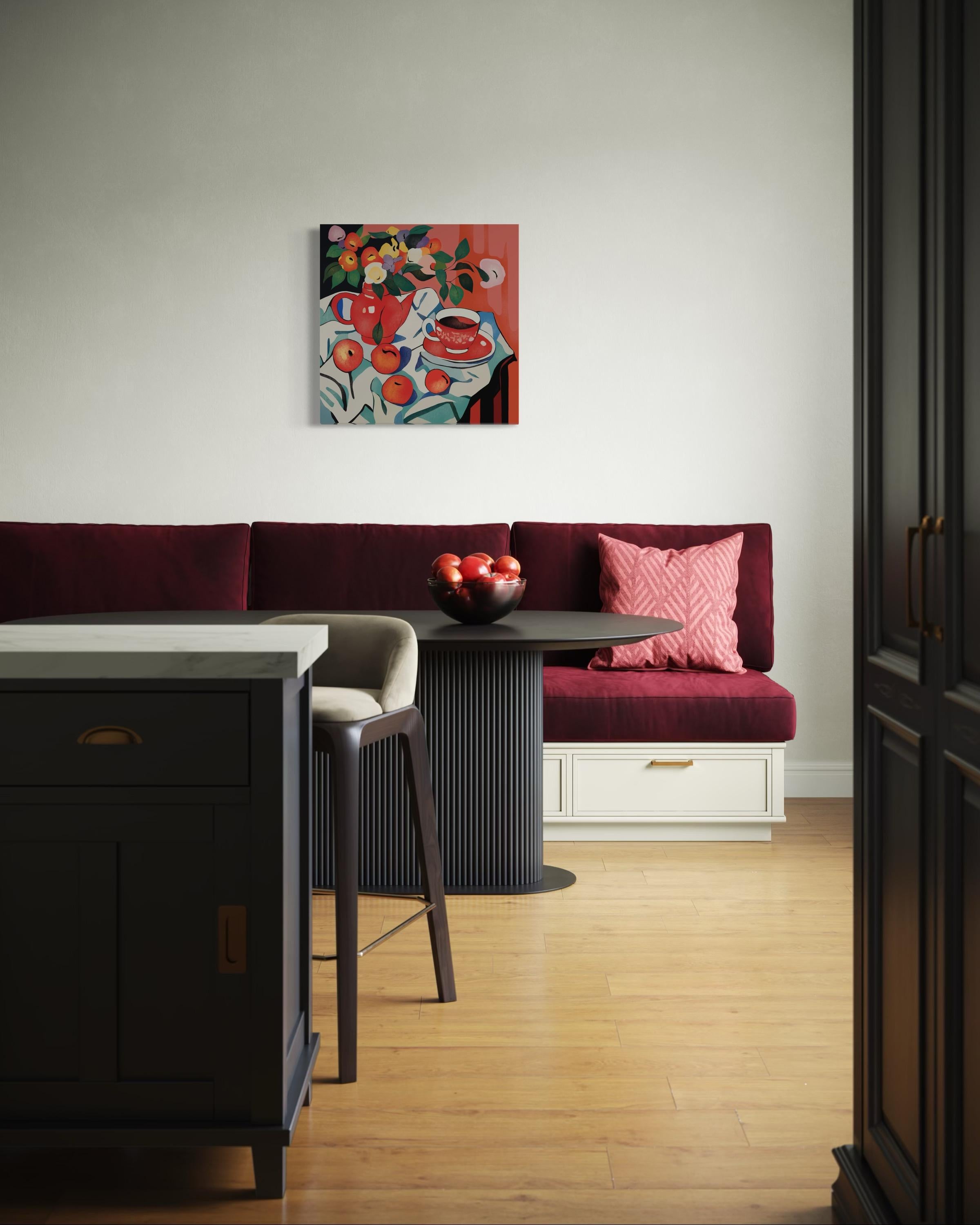 Natura morta rossa, 70x70cm, stampa su tela. Edizione 20 pezzi. in vendita 3