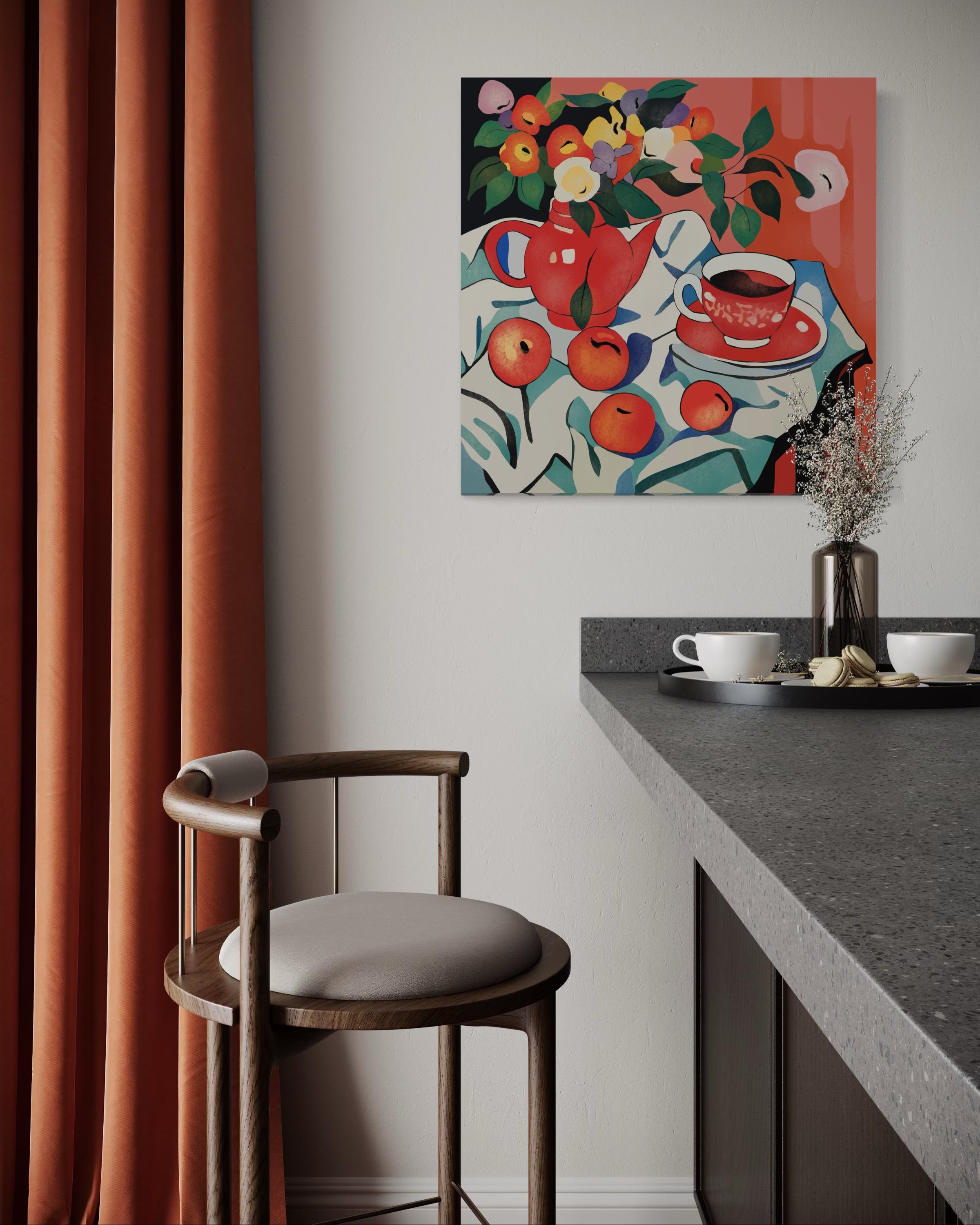 Natura morta rossa, 70x70cm, stampa su tela. Edizione 20 pezzi. in vendita 2