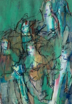 Hares, 78x54cm, acrylic/paper/pastel