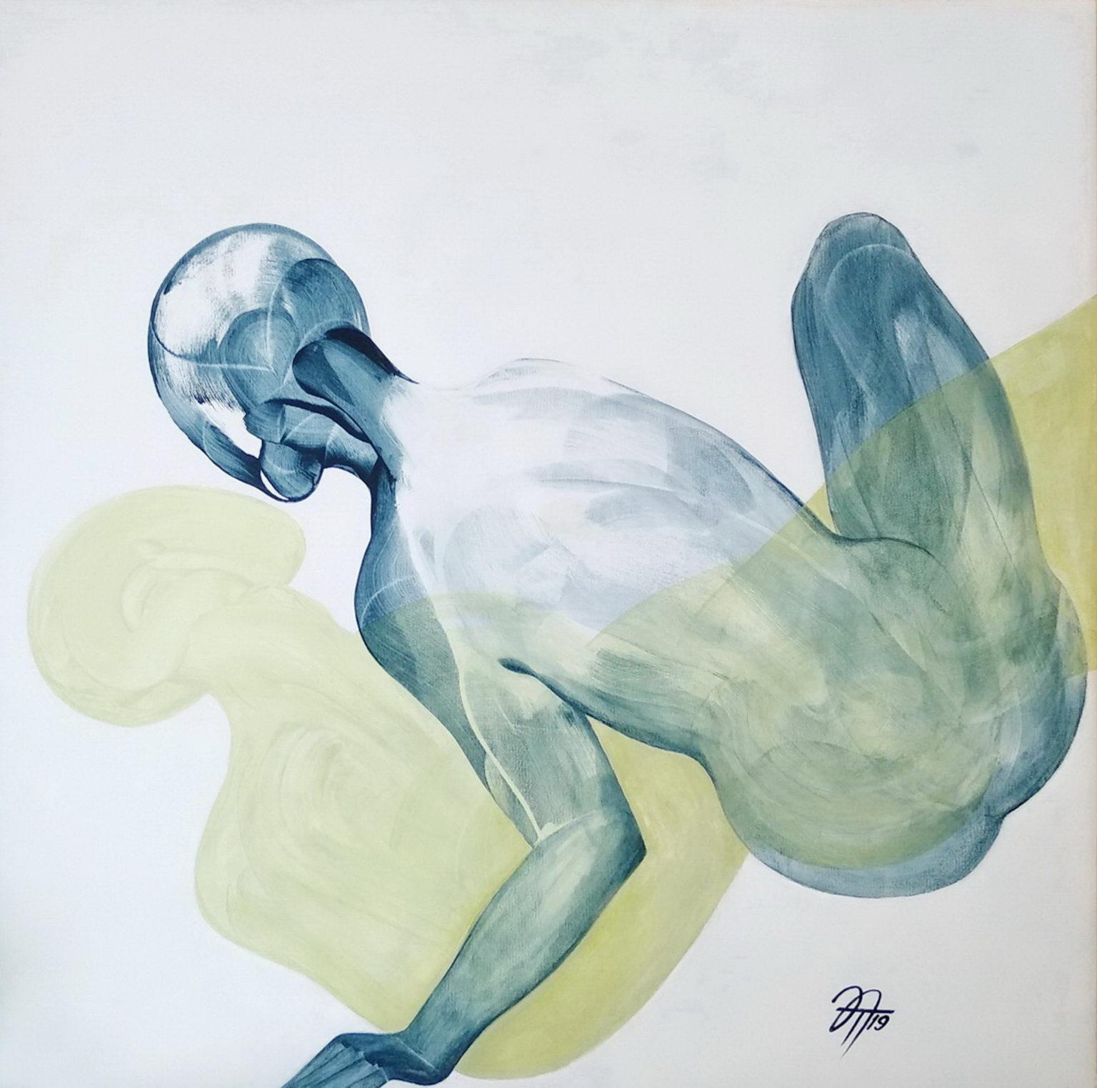 Abstract Painting de Tatiana Nega - No te escabullas, 100x100cm, acrílico sobre lienzo