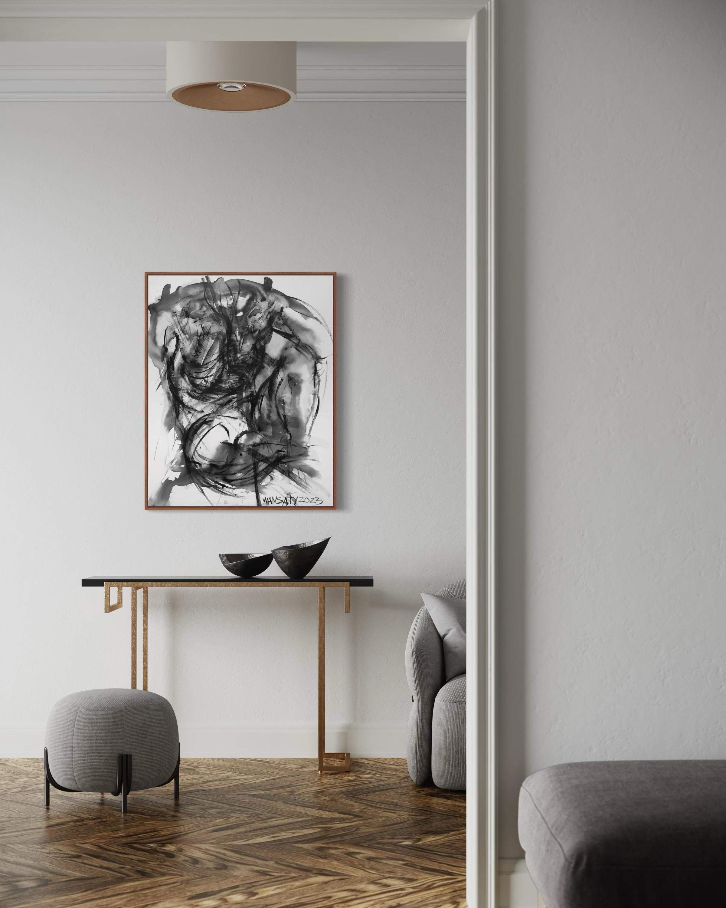 Nudo , 100x75cm, acrilico, tela in vendita 2