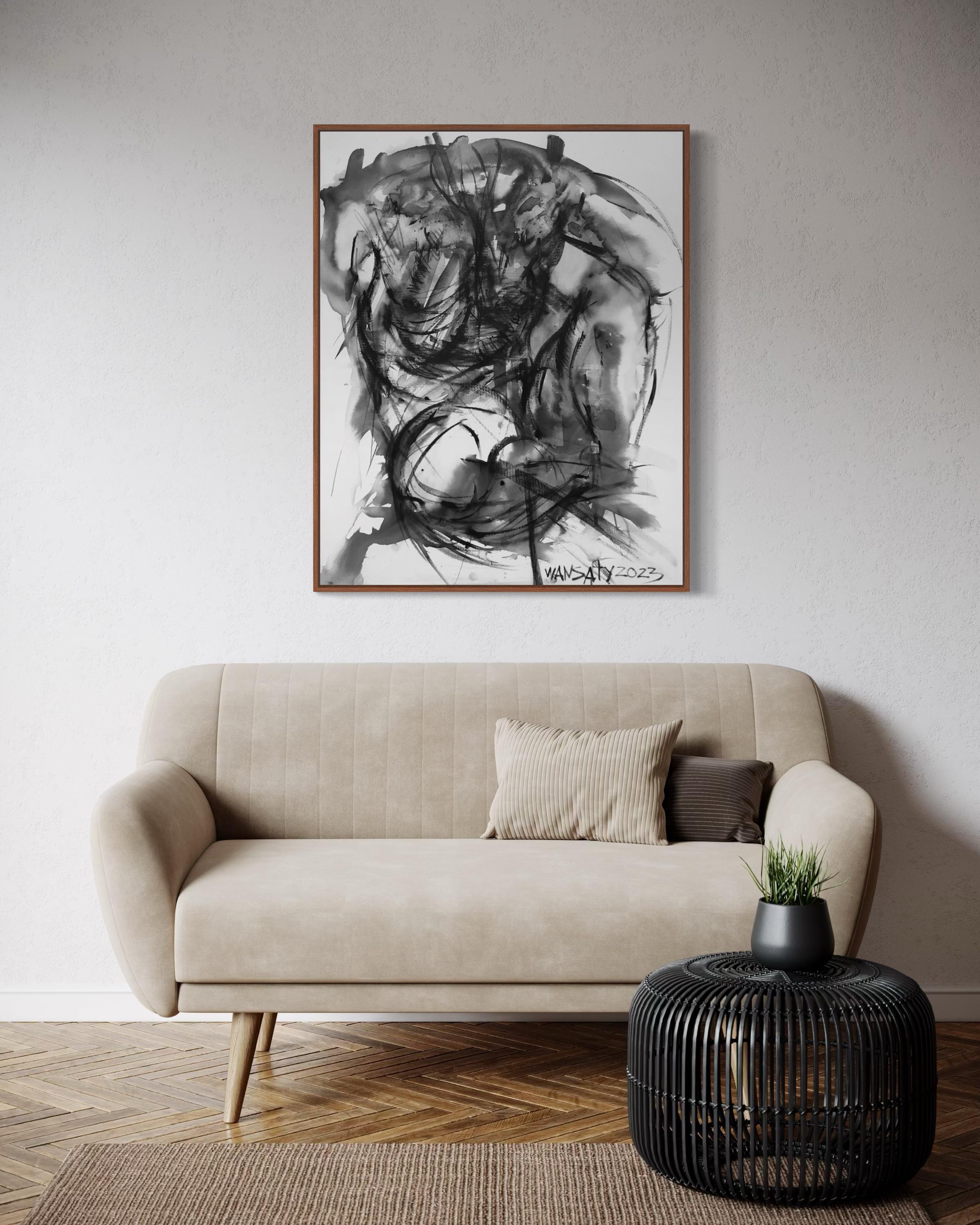 Nudo , 100x75cm, acrilico, tela in vendita 3