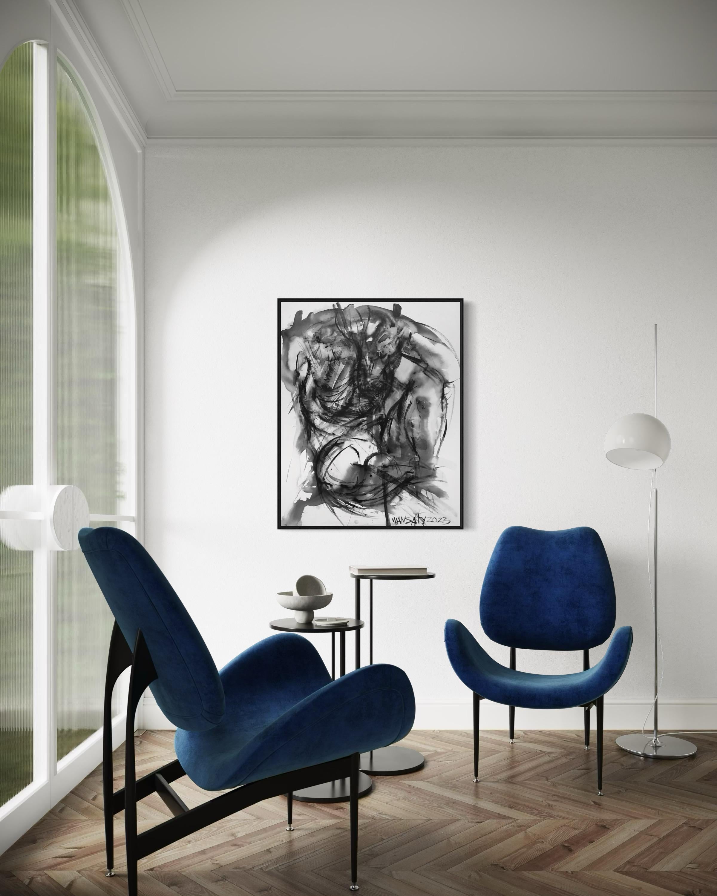 Nudo , 100x75cm, acrilico, tela in vendita 5
