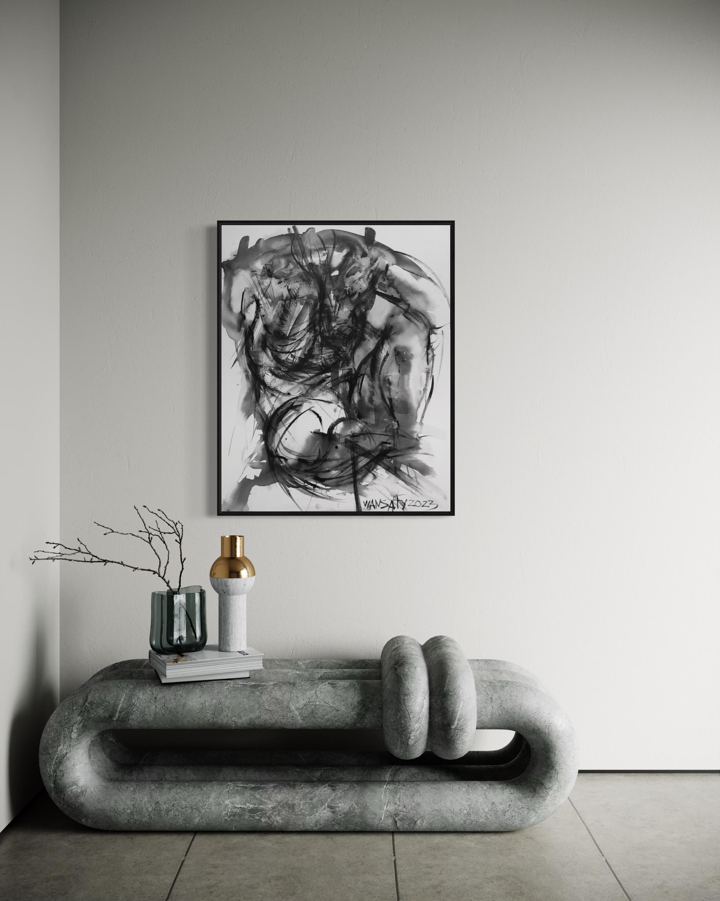 Nudo , 100x75cm, acrilico, tela in vendita 7