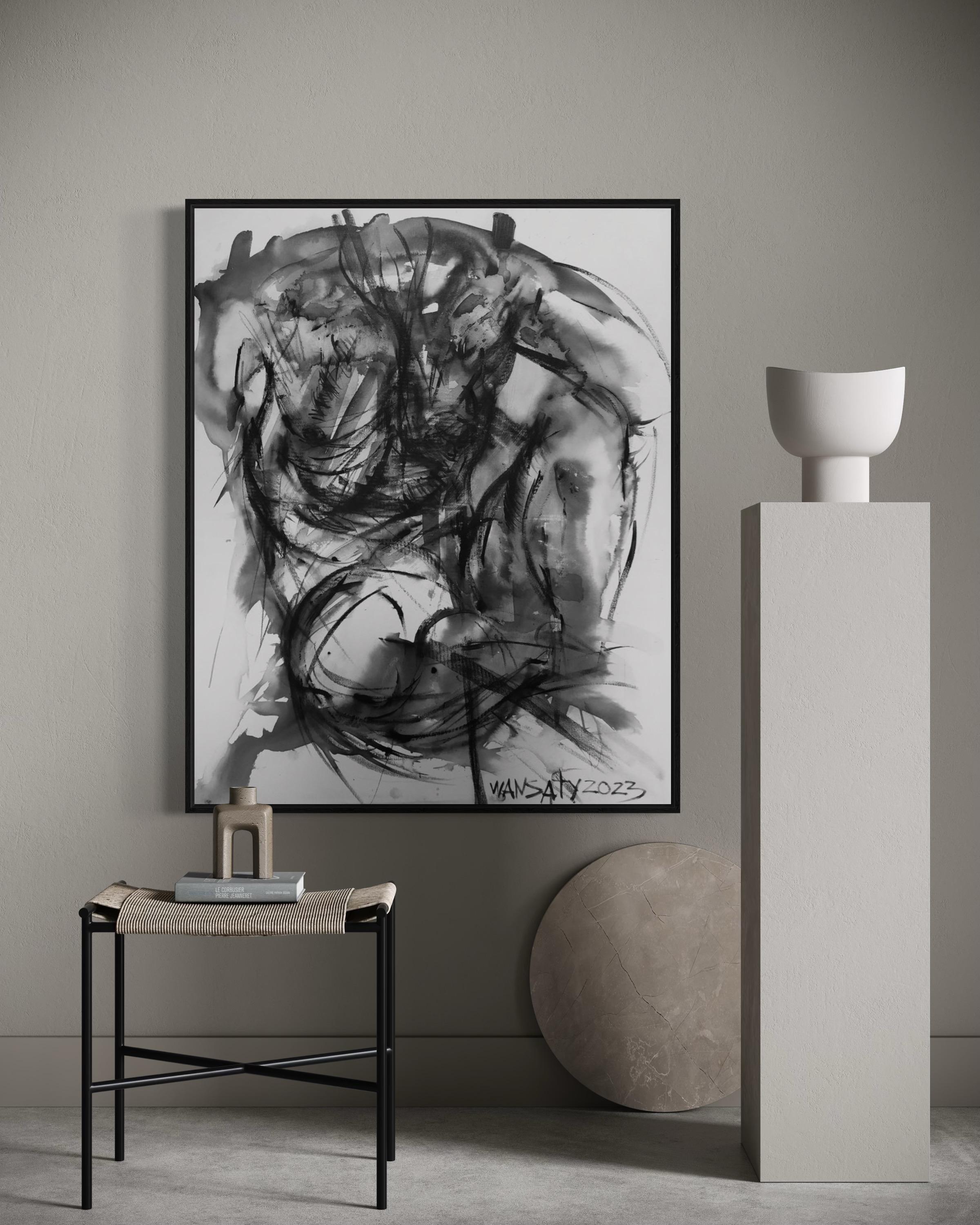 Nudo , 100x75cm, acrilico, tela in vendita 6