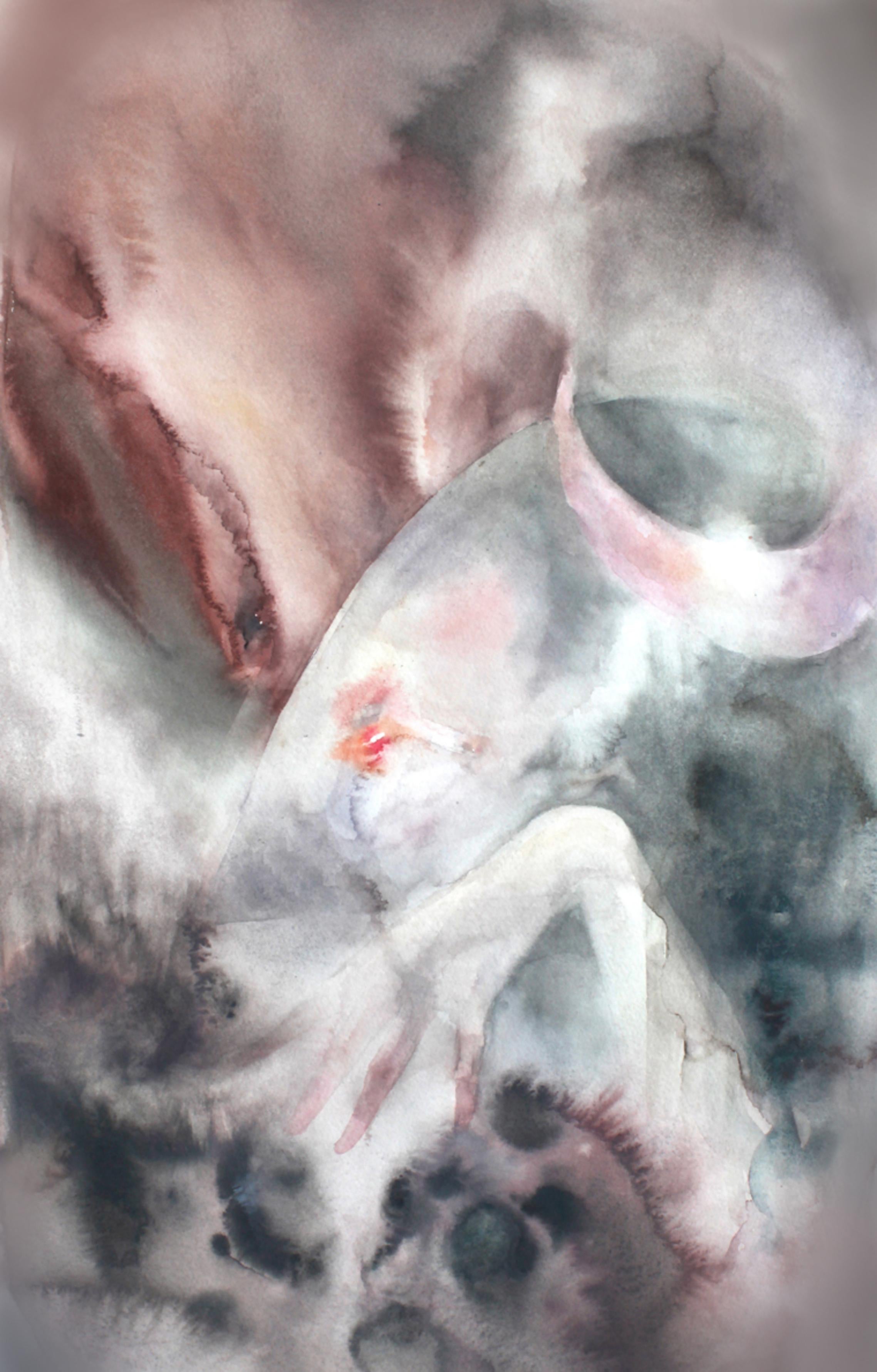 Estratificación, 56x37 cm, acuarela, papel - Art de Natalya Dyukova