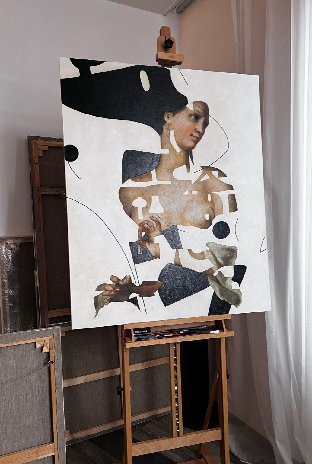 Destruction of Varotari , 110x90cm, acrylic on canvas For Sale 3