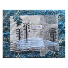 Weiches Bild Suspenseful music playing , 2024 Textil 35x45cm, Stickerei