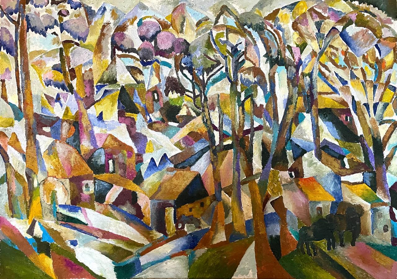 Mañana, 100x140 cm, Óleo, Lienzo, arena - Art de Tanya Brodskaya
