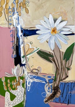"White Lotus" Tela, tecnica mista, 100x70cm