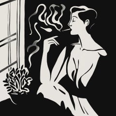 Smoking , 50x50cm, Druck auf Leinwand. Auflage 20 Teile.