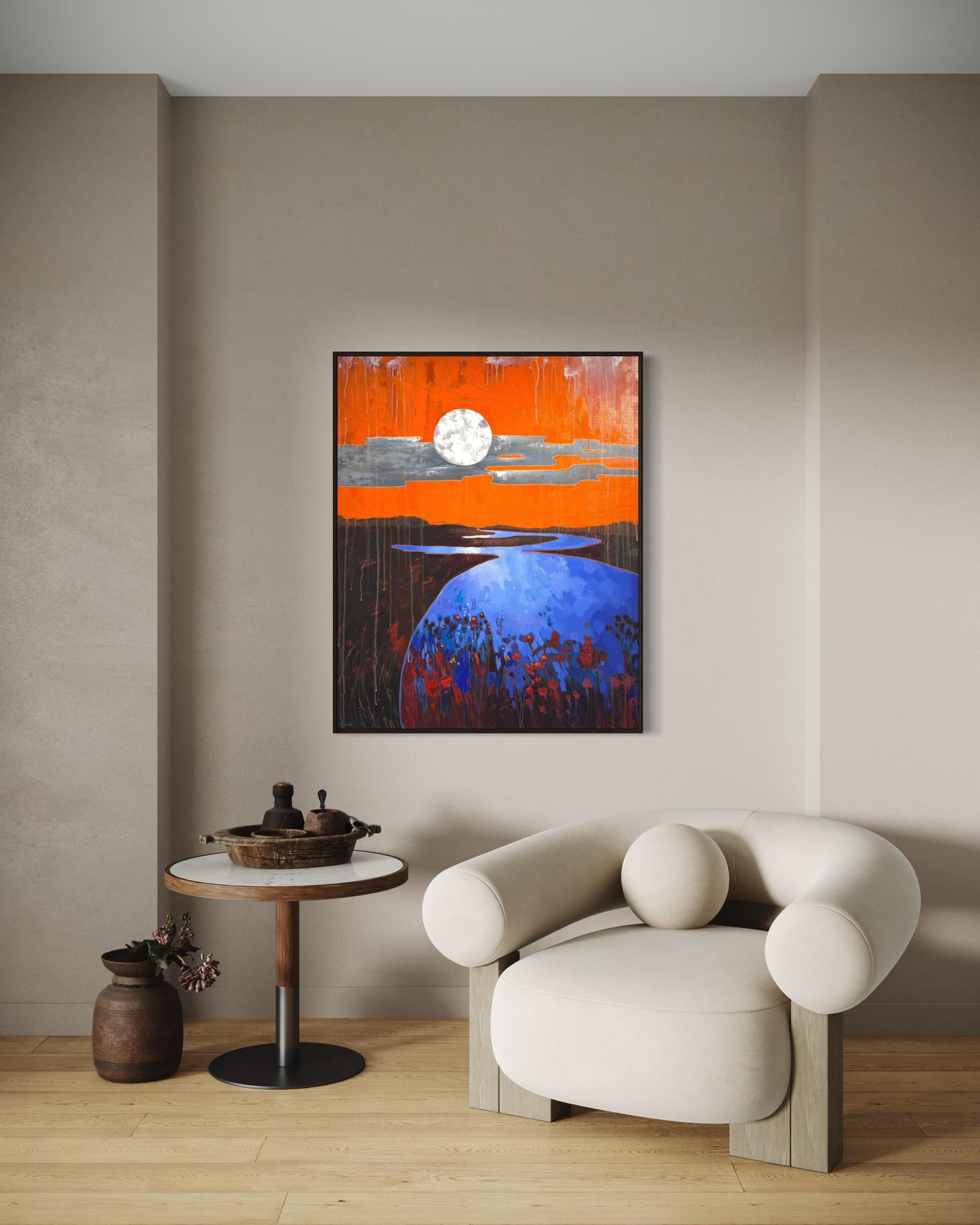 Alternative worlds, 120x100 cm, acrylic  on canvas - Contemporary Painting by Elizeveta Pugacheva
