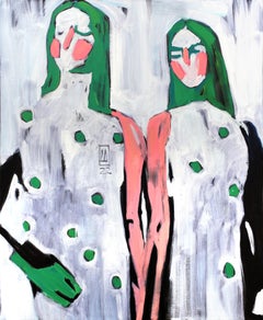 Hombro con hombro, 110x90 cm, óleo sobre lienzo