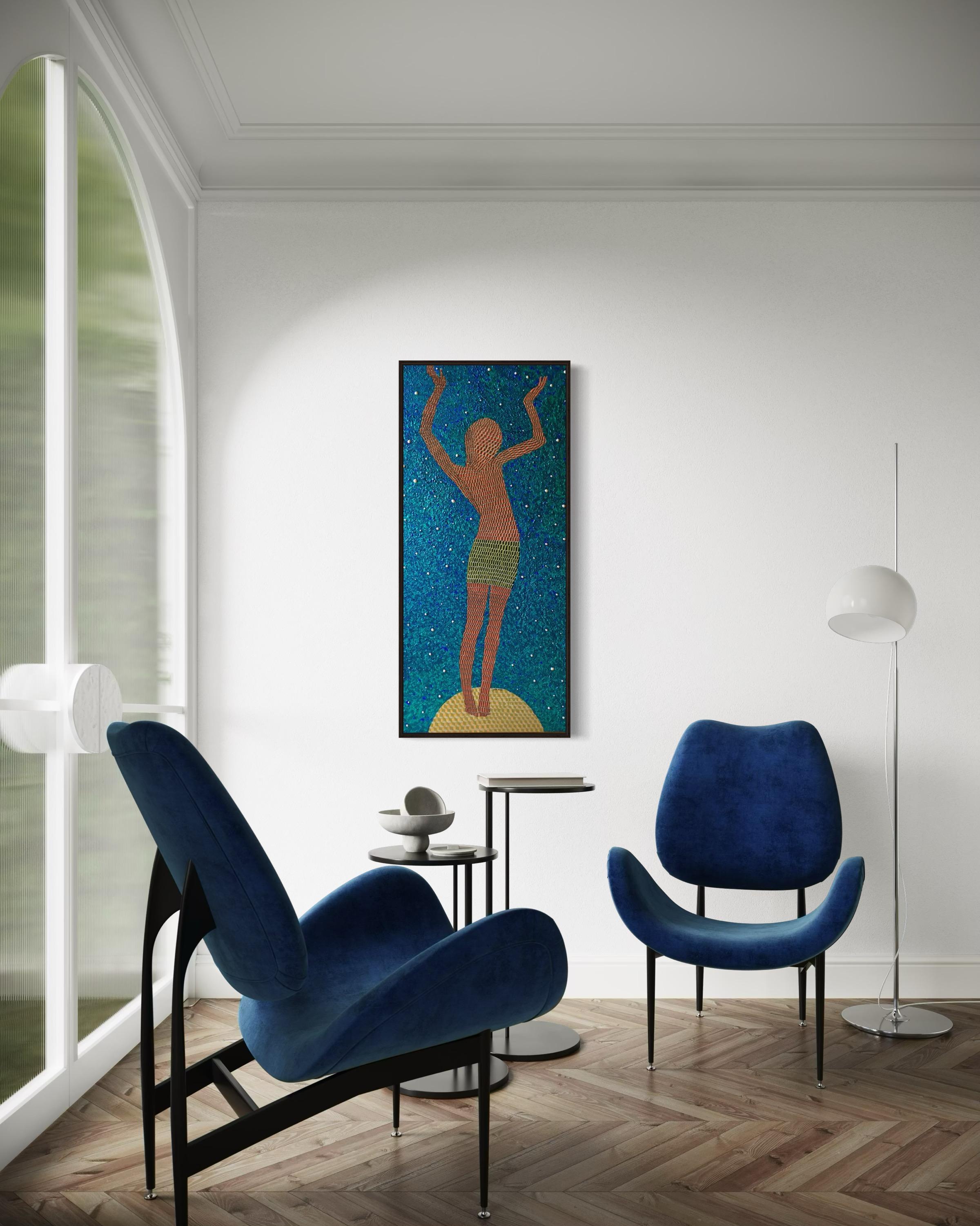 Chica sobre una pelota, 120x60cm, acrílico sobre lienzo en venta 5