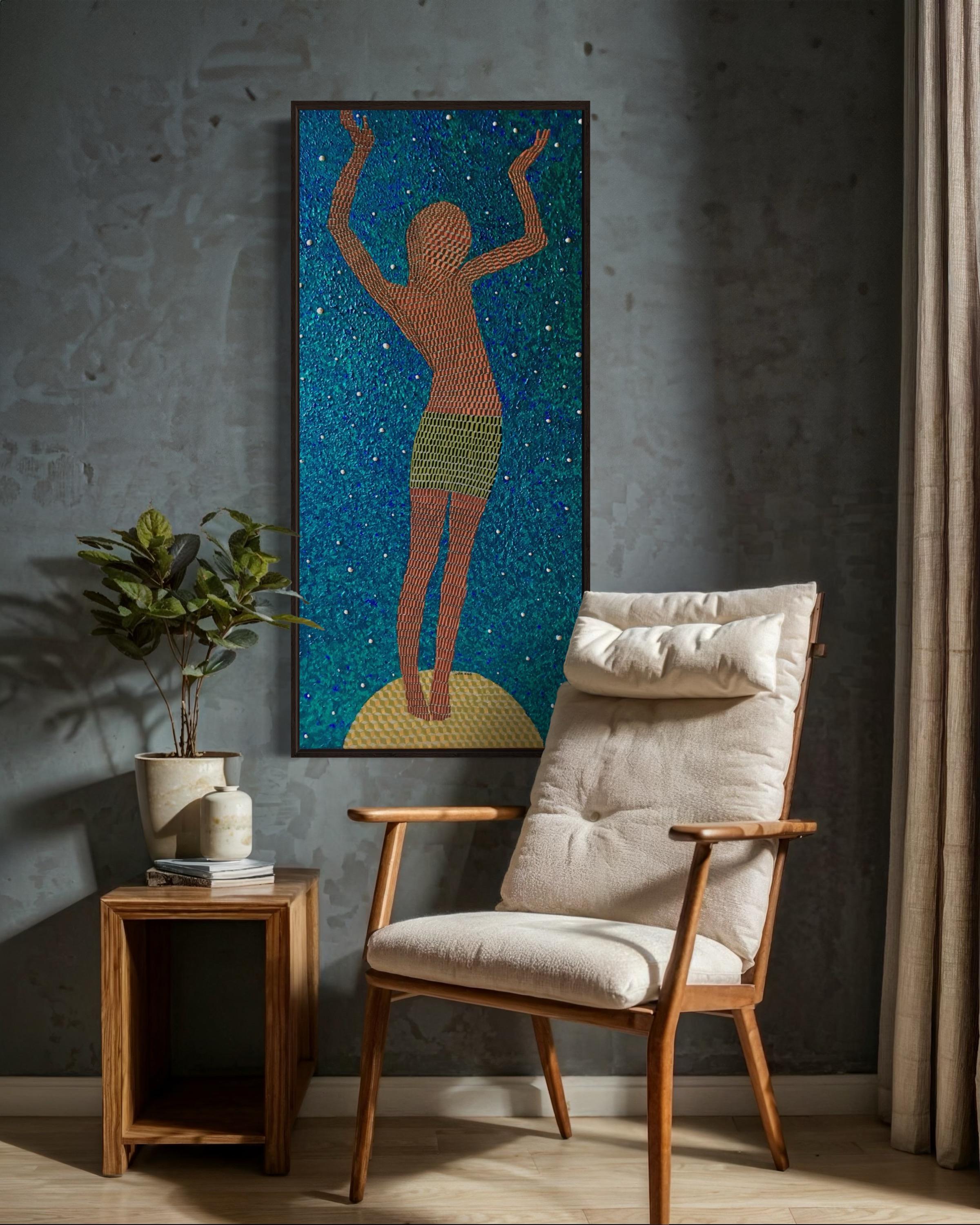 Chica sobre una pelota, 120x60cm, acrílico sobre lienzo en venta 6