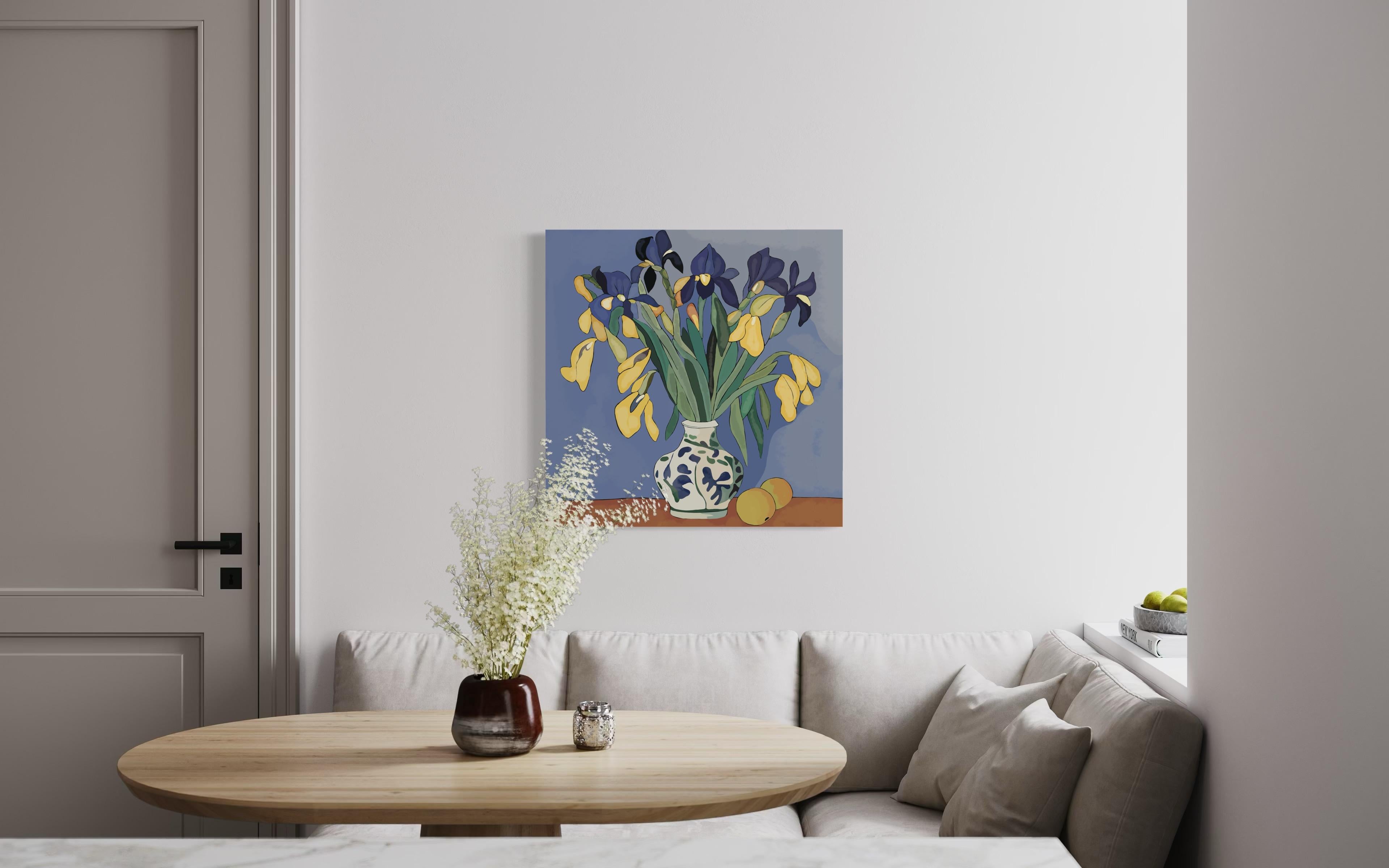 Natura morta con iris , 70x70cm, stampa su tela. Edizione 20 pezzi. in vendita 2