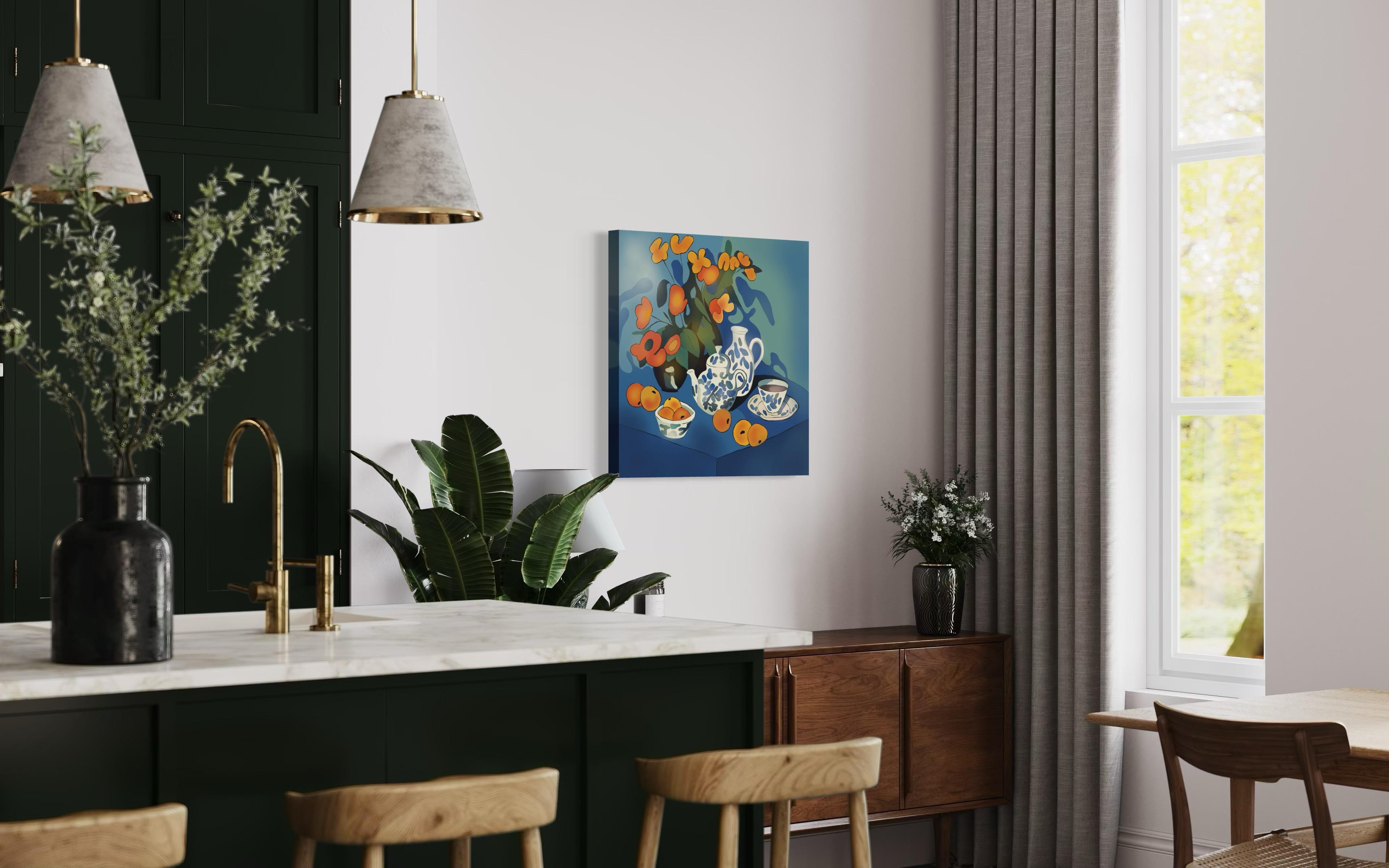 Bodegón azul , 70x70cm, impresión sobre lienzo.Edición 20 uds. en venta 2