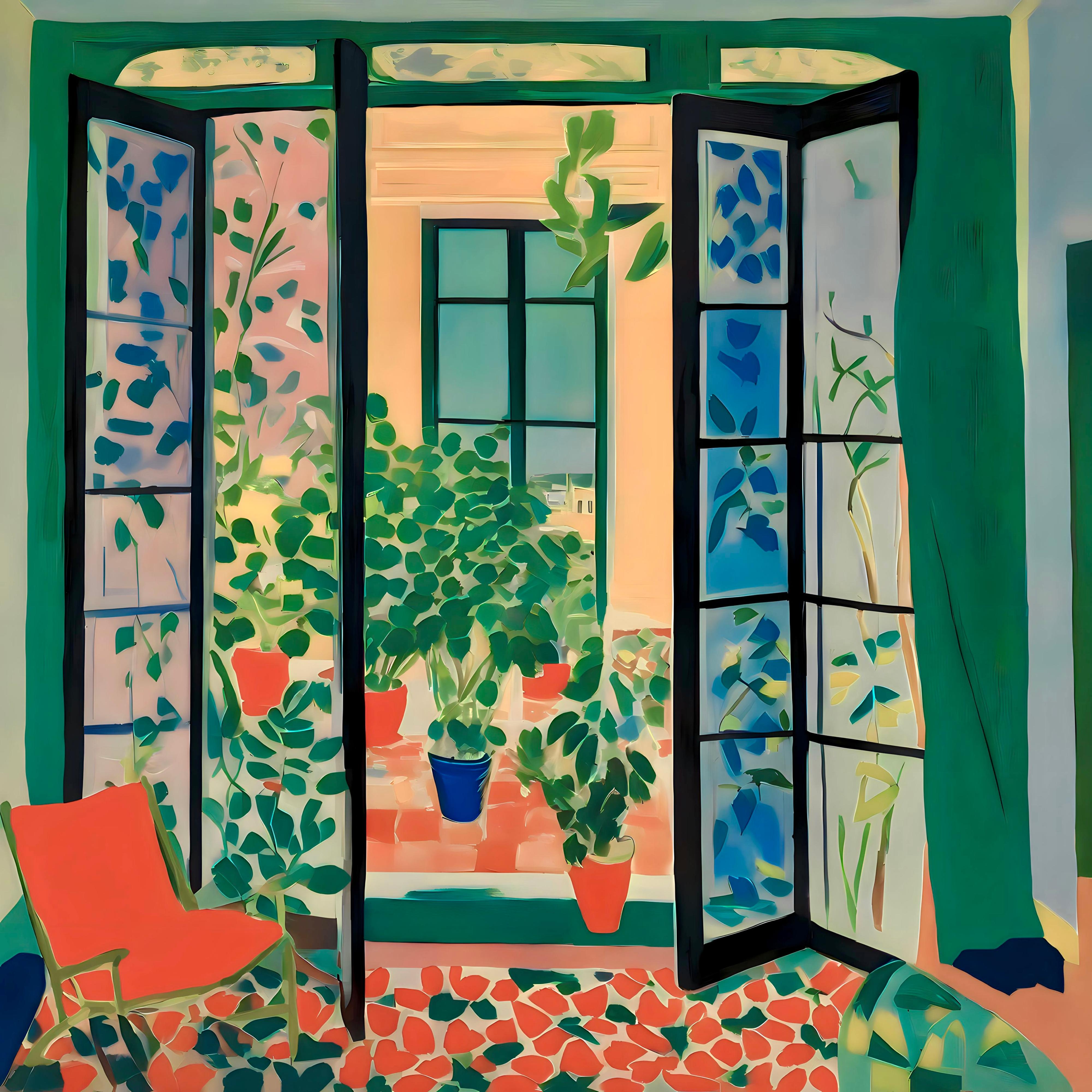 Nella mia stanza, 70x70cm, stampa su tela. Edizione 20 pezzi. - Print di Nina Tsoriti