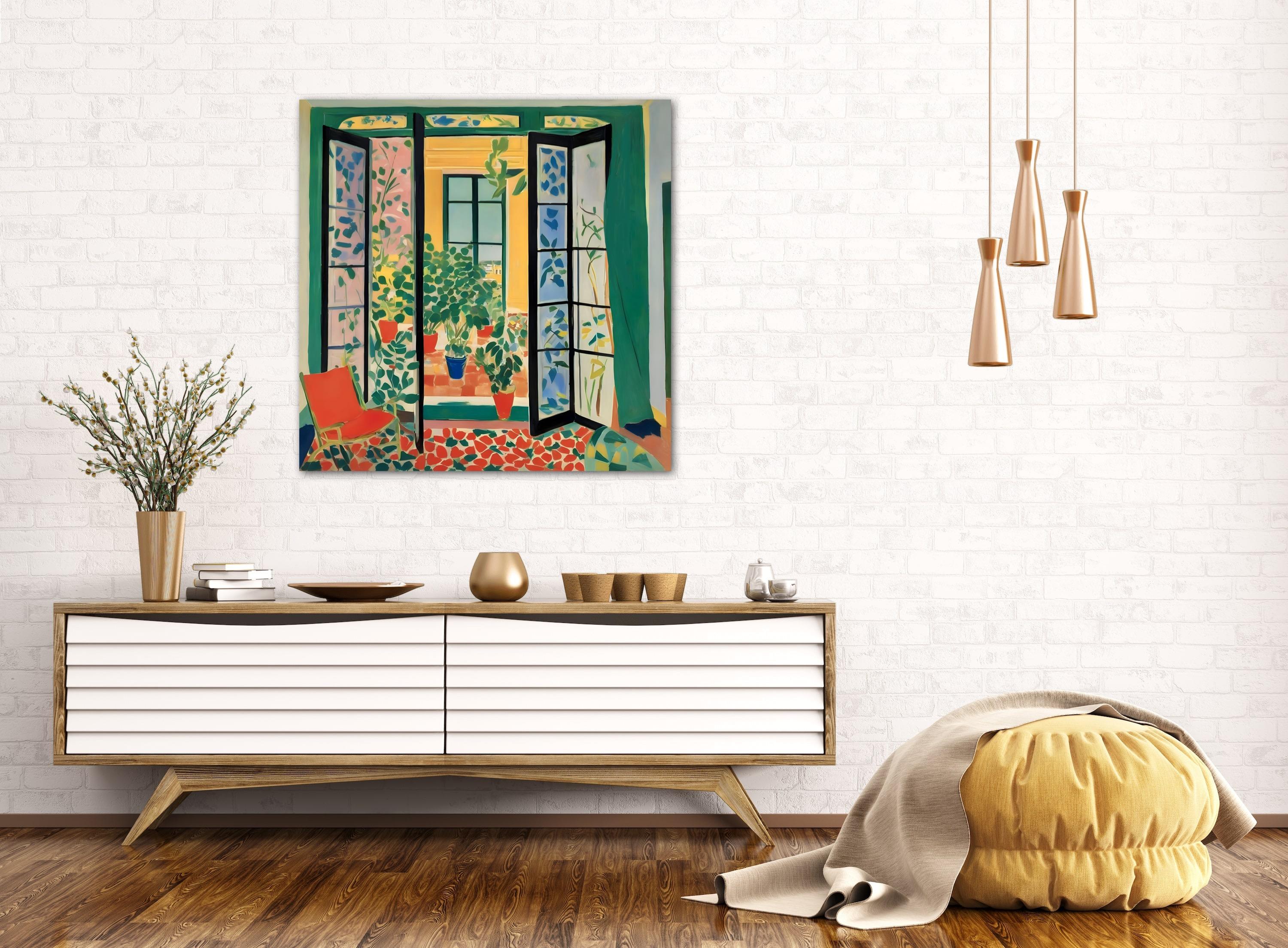 Nella mia stanza, 70x70cm, stampa su tela. Edizione 20 pezzi. - Print Pop Art di Nina Tsoriti