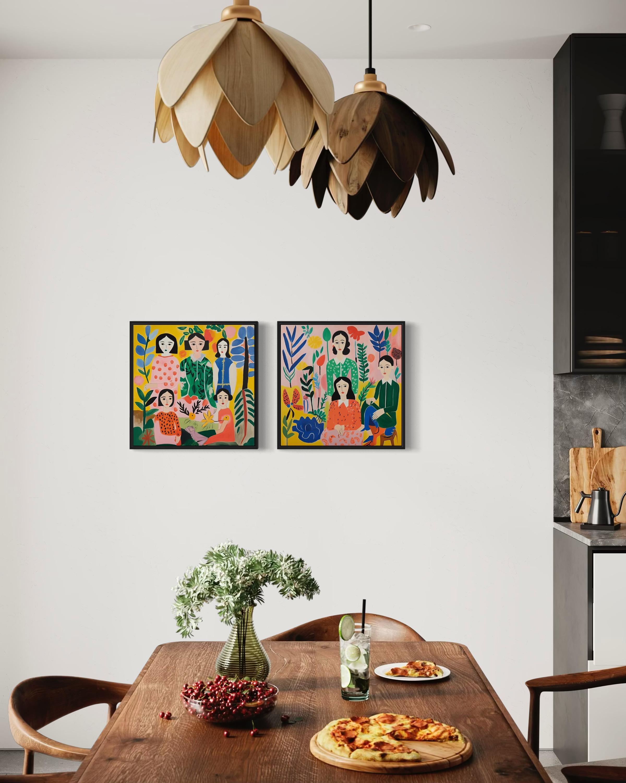 Serie von Druckgrafiken „Family“, 50x50cm, Druck auf Leinwand. Auflage 20 Teile. (Pop-Art), Print, von Nina Tsoriti