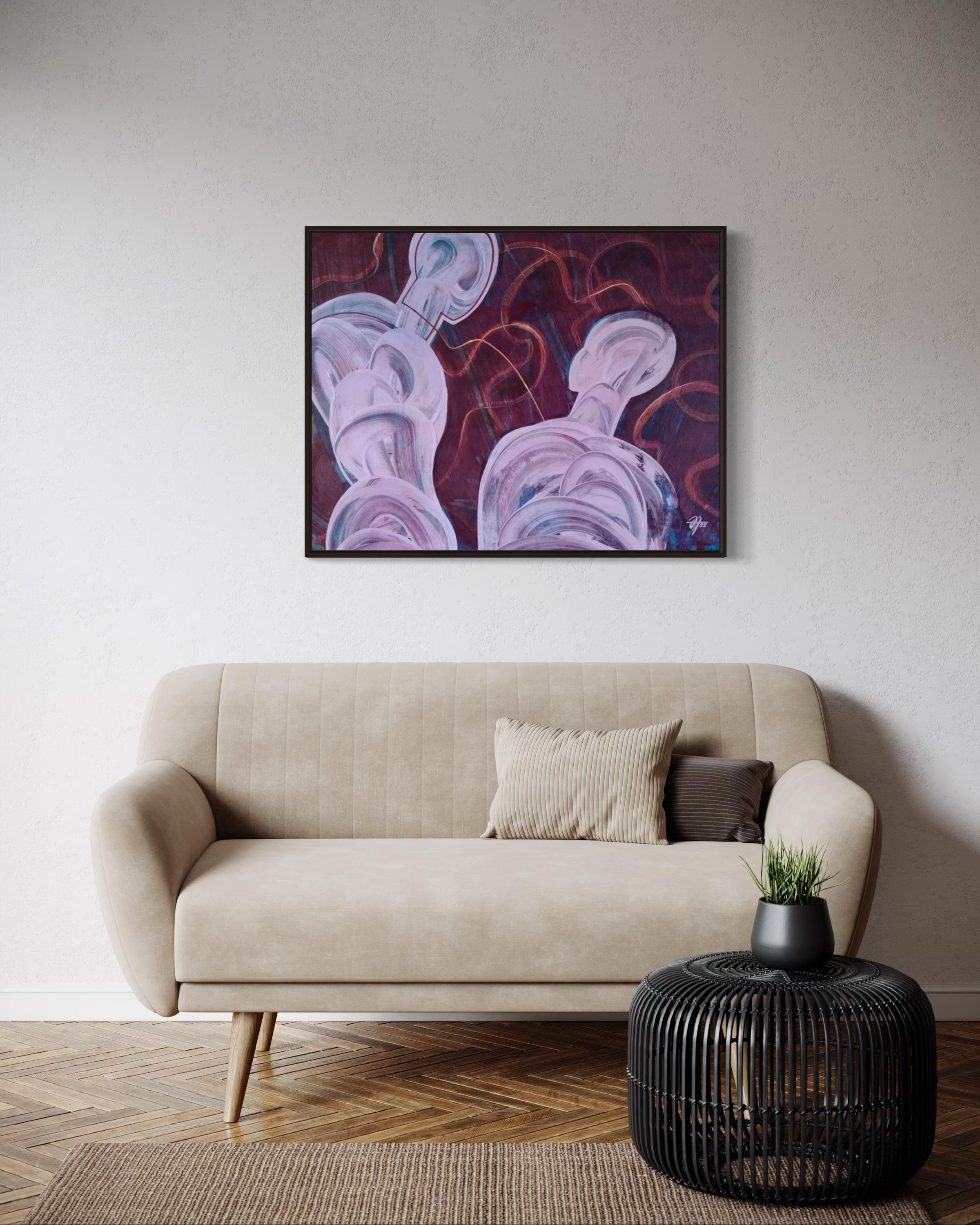 Contactos personales, 70x90cm, acrílico sobre lienzo en venta 1