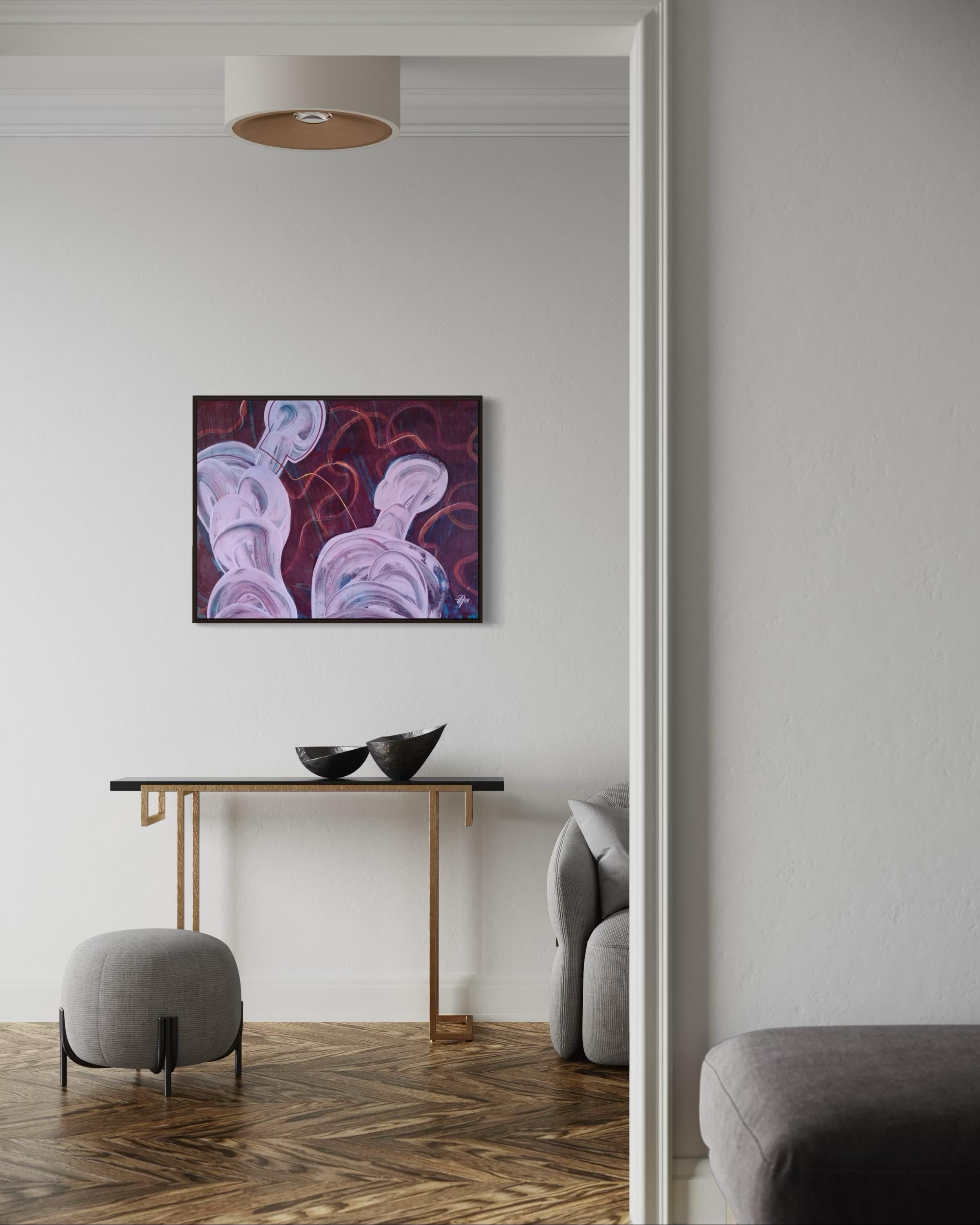 Contactos personales, 70x90cm, acrílico sobre lienzo en venta 2
