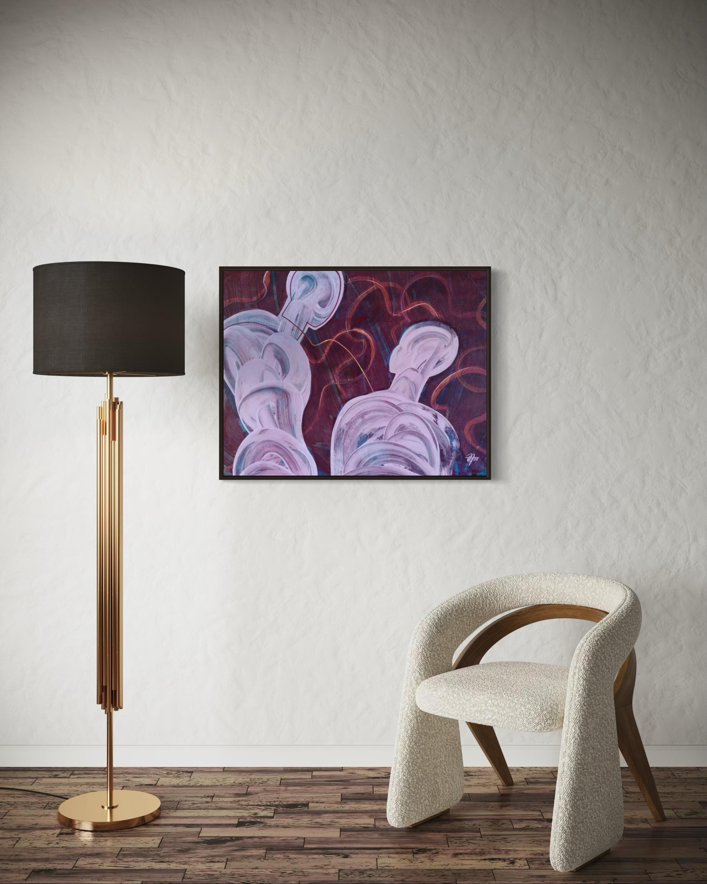 Contactos personales, 70x90cm, acrílico sobre lienzo en venta 3