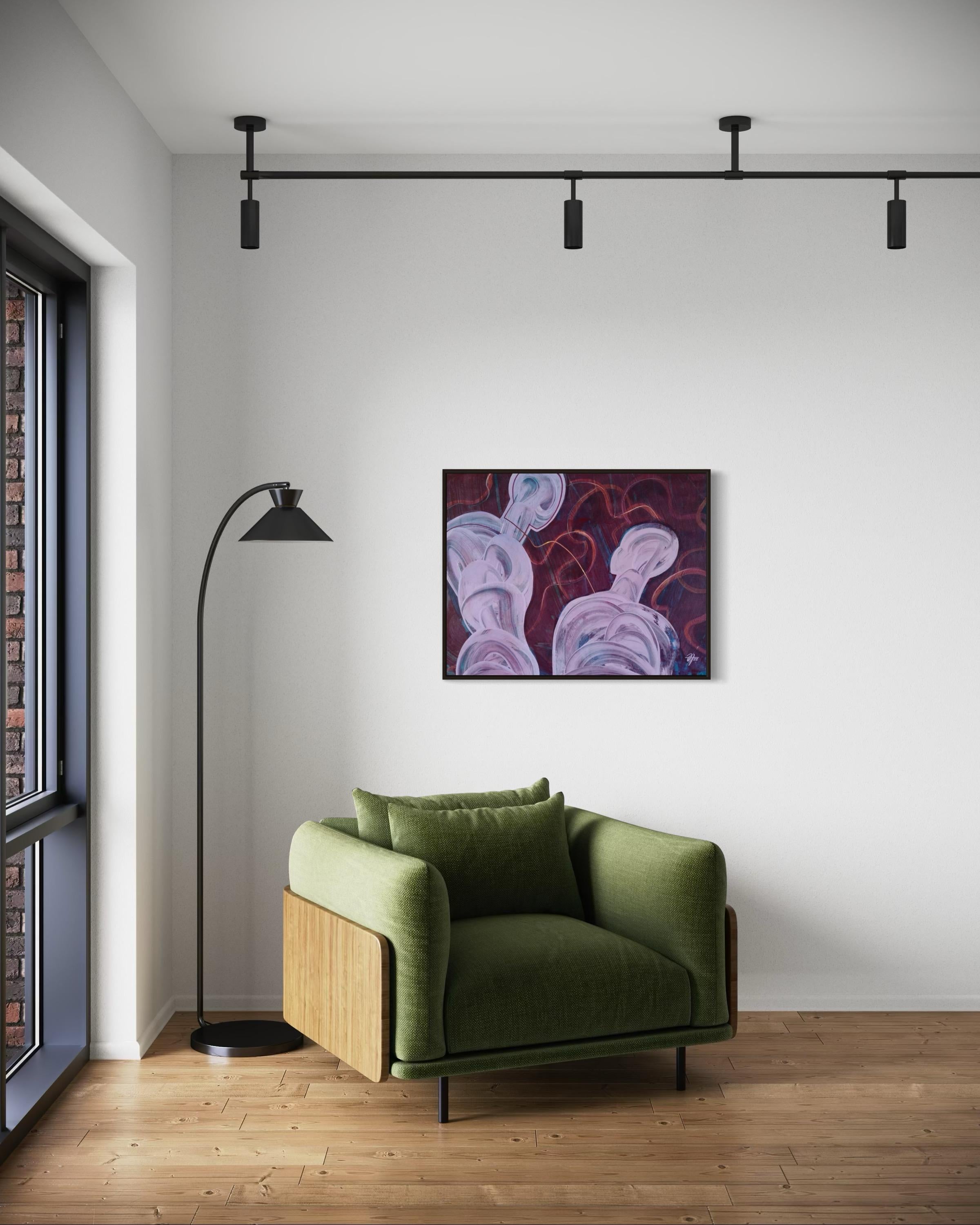 Contactos personales, 70x90cm, acrílico sobre lienzo en venta 4