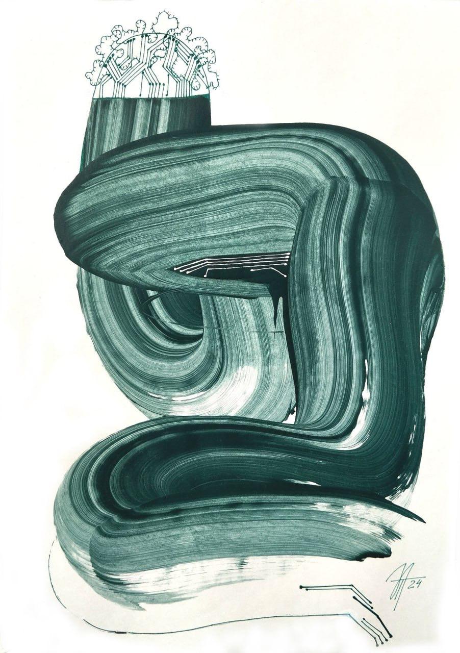 serie "Configurazioni non standard", 42x30 cm, acrilico su carta