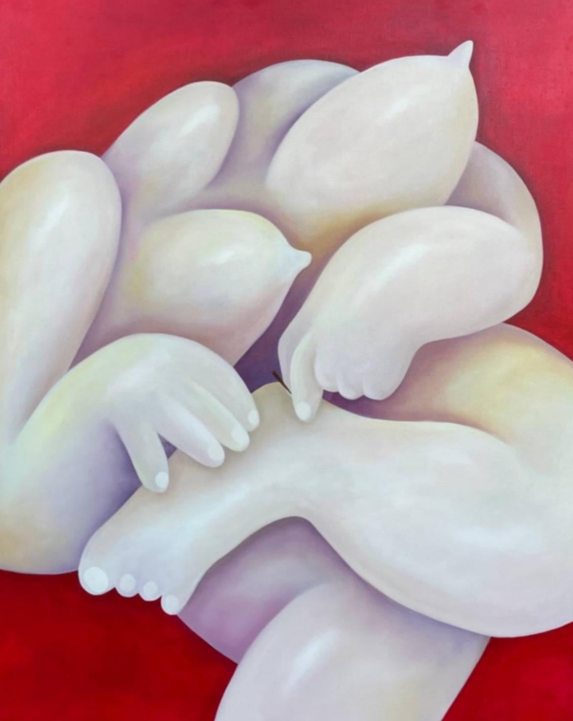 écharde dans le doigt, 100x80cm, huile sur toile - Art de Tasya Vasilkova