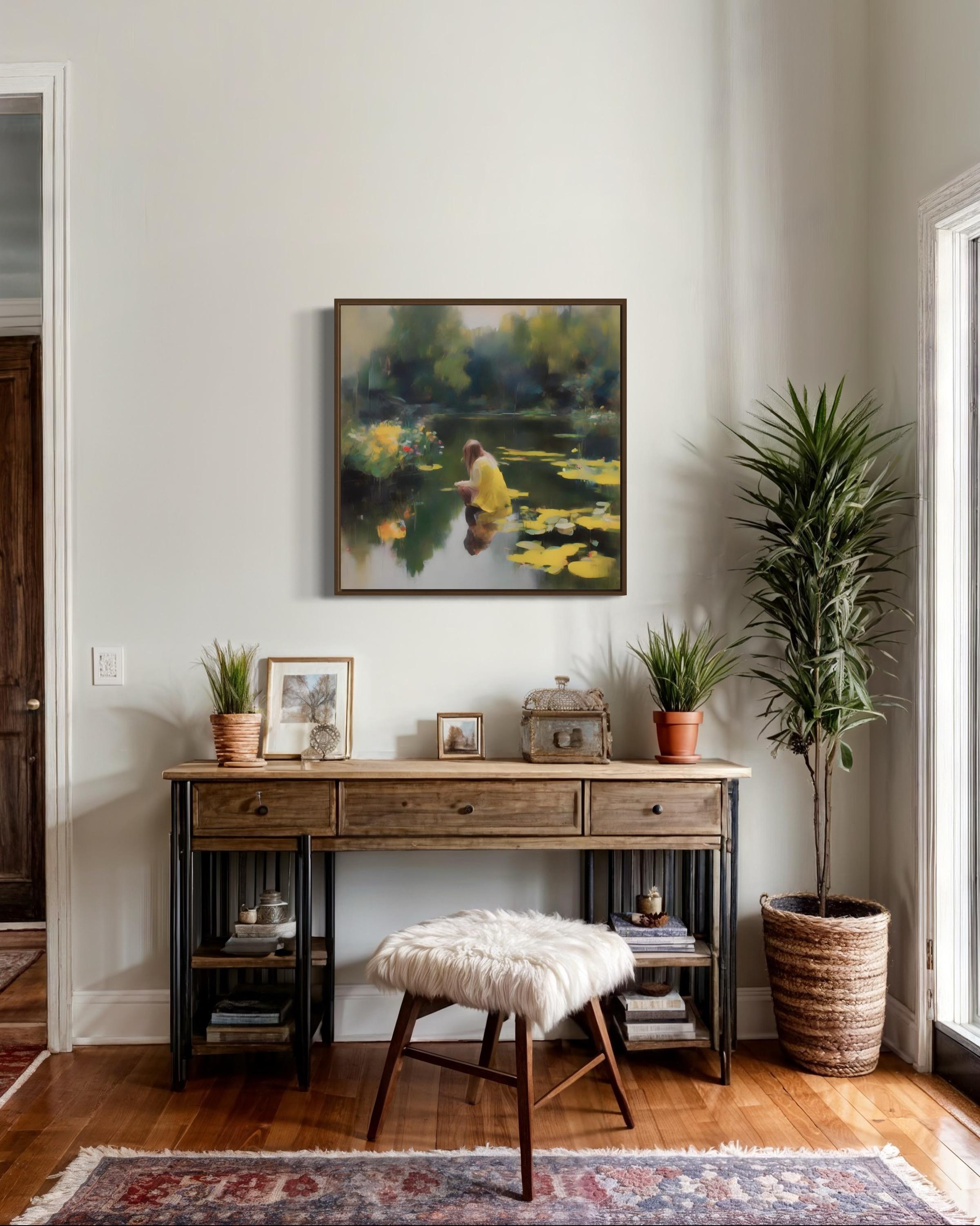 Pond, 70x70cm, print on canvas.Edition of 20 pieces - Abstract Expressionist Print by Peter Simakov