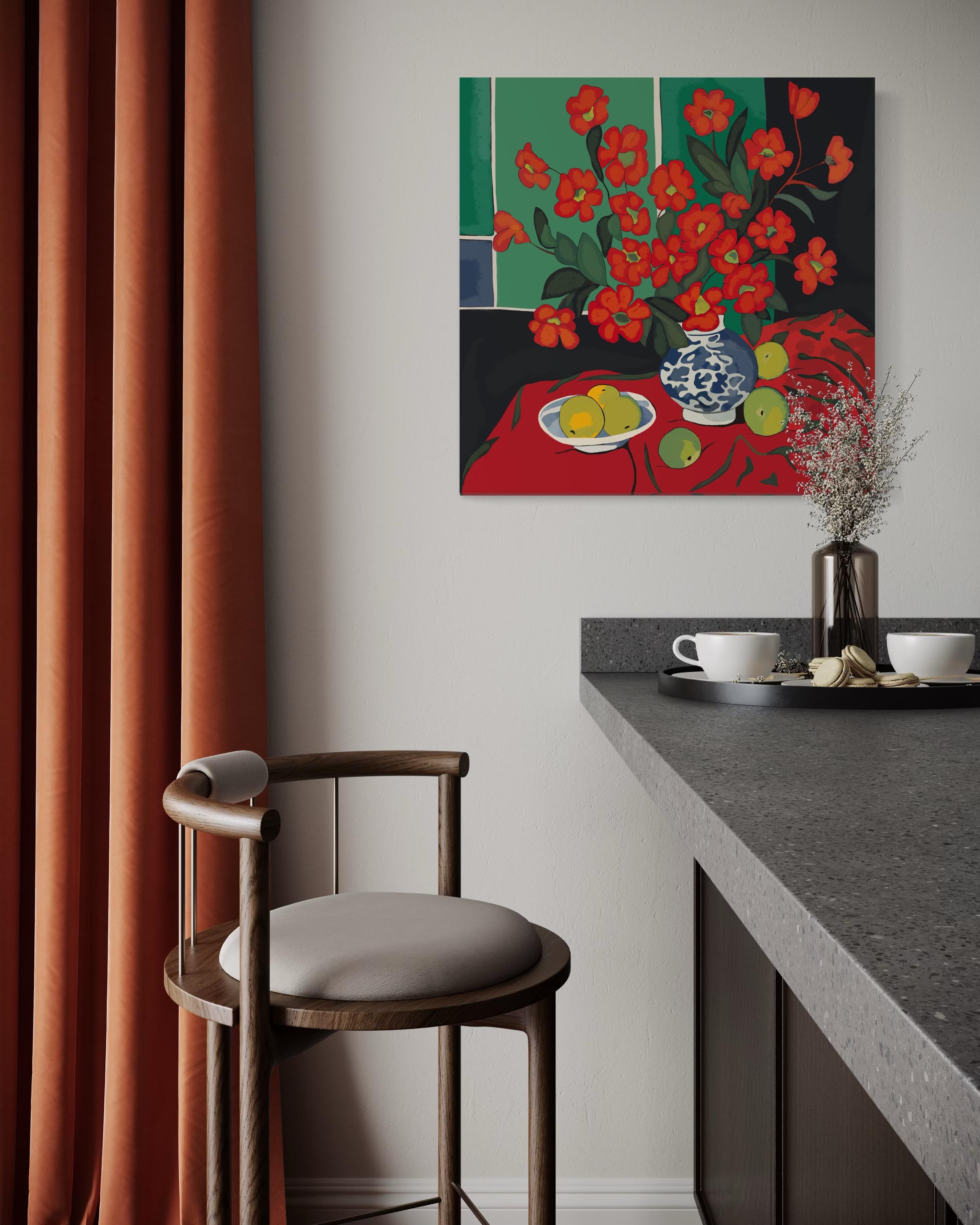 Natura morta, 70x70cm, stampa su tela. Edizione 20 pezzi. - Art Pop Art di Nina Tsoriti
