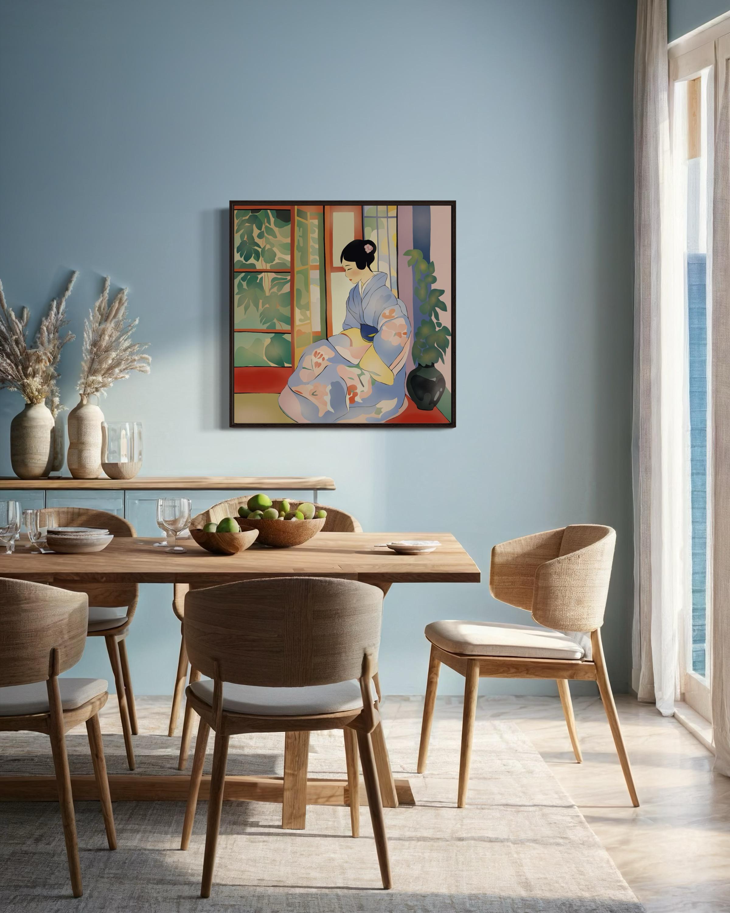Bellezza giapponese, 50x50cm, stampa su tela. Edizione 20 pezzi. - Art Pop Art di Nina Tsoriti