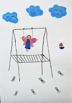 Playground, 40x30 cm, aquarelle, papier, crayon