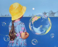 Sera nel villaggio, 100x120cm, tela, acrilico