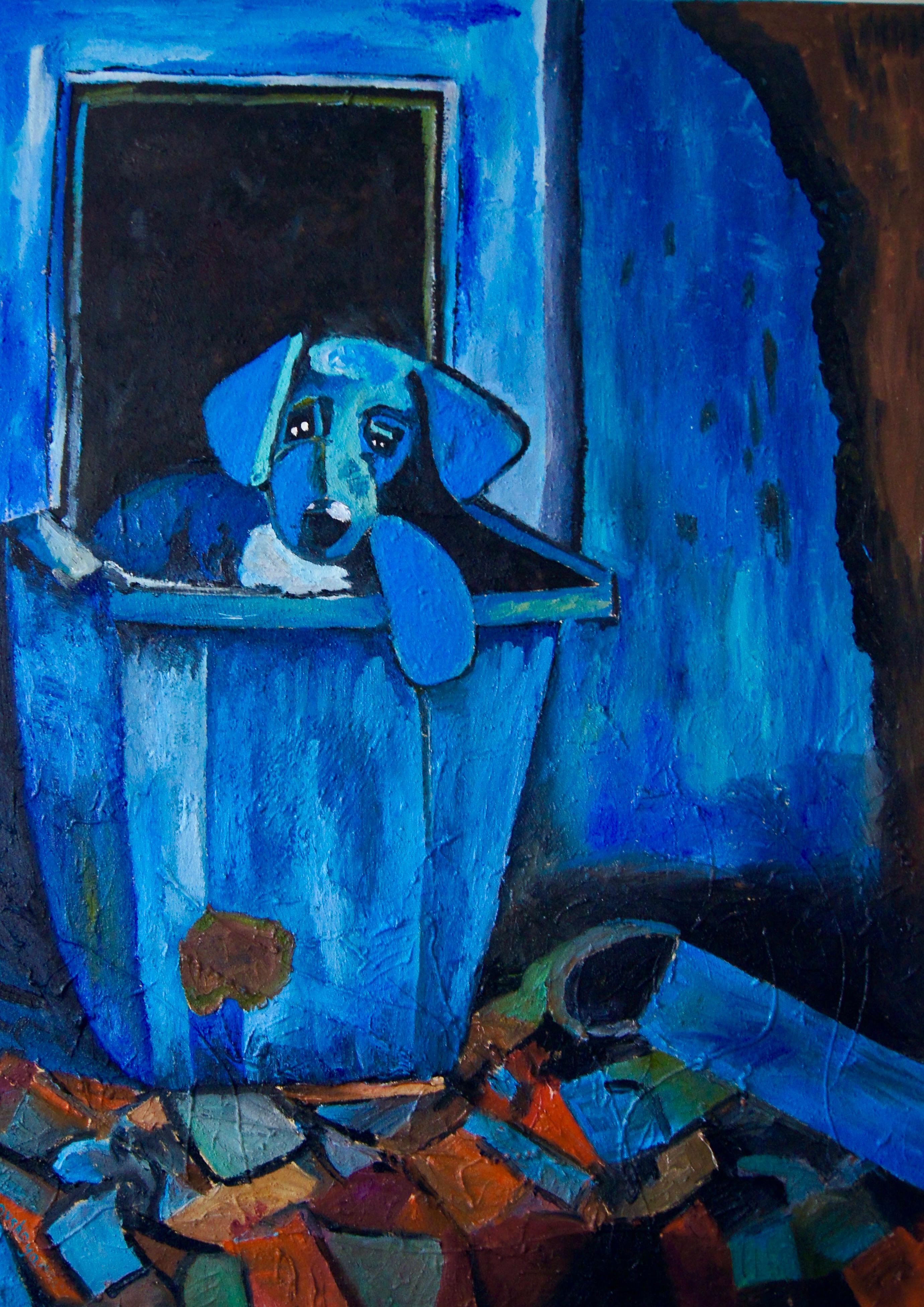 take him away, 150x120cm, huile, toile, sable - Painting de Tanya Brodskaya