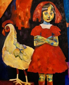 Sumiko y Vitya, 150x120cm, Óleo, Lienzo, Arena