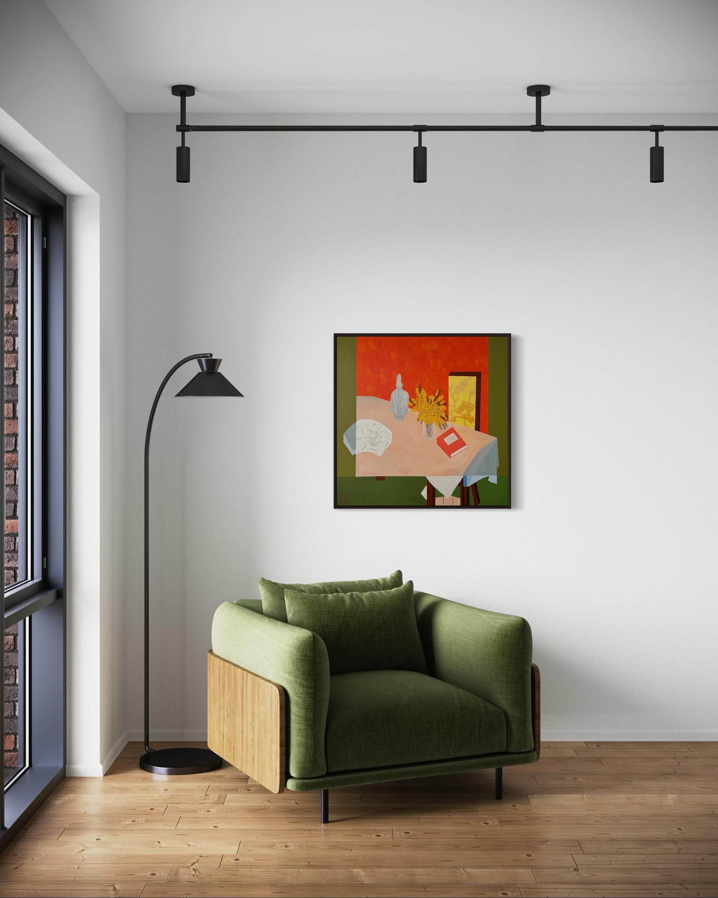 Naturaleza muerta, 80x80 cm, acrílico sobre lienzo en venta 5
