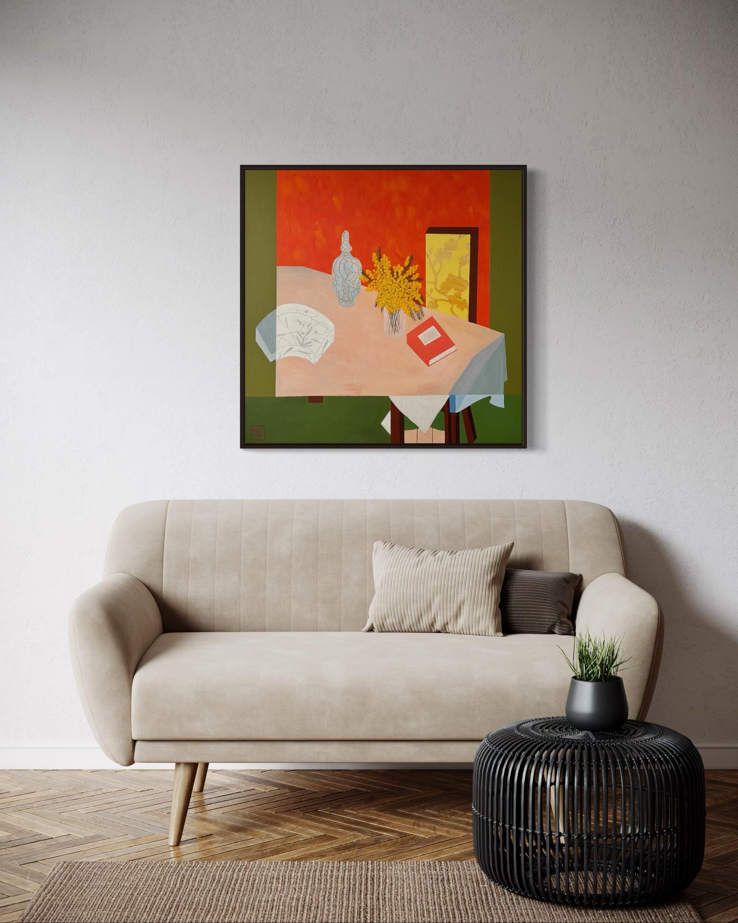 Naturaleza muerta, 80x80 cm, acrílico sobre lienzo 