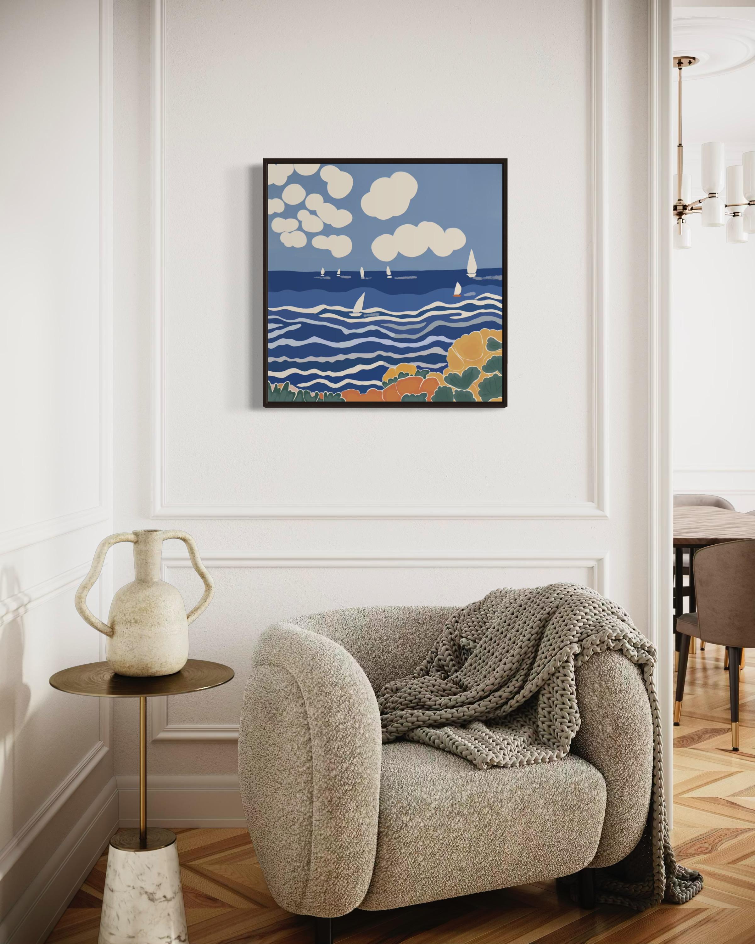 Paisaje marino , 70x70cm, impresión sobre lienzo - Art Arte pop de Nina Tsoriti
