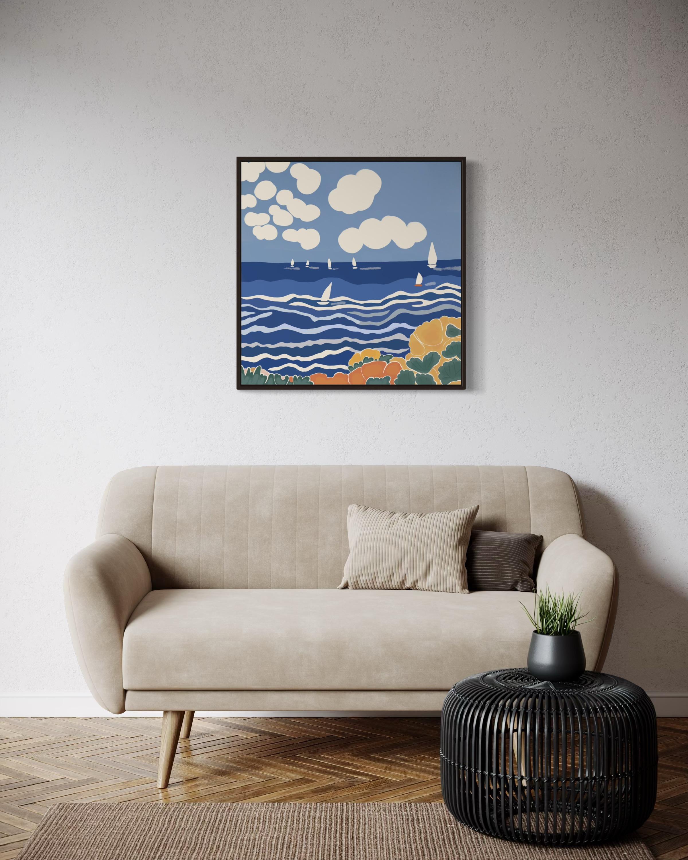 Paisaje marino , 70x70cm, impresión sobre lienzo en venta 3