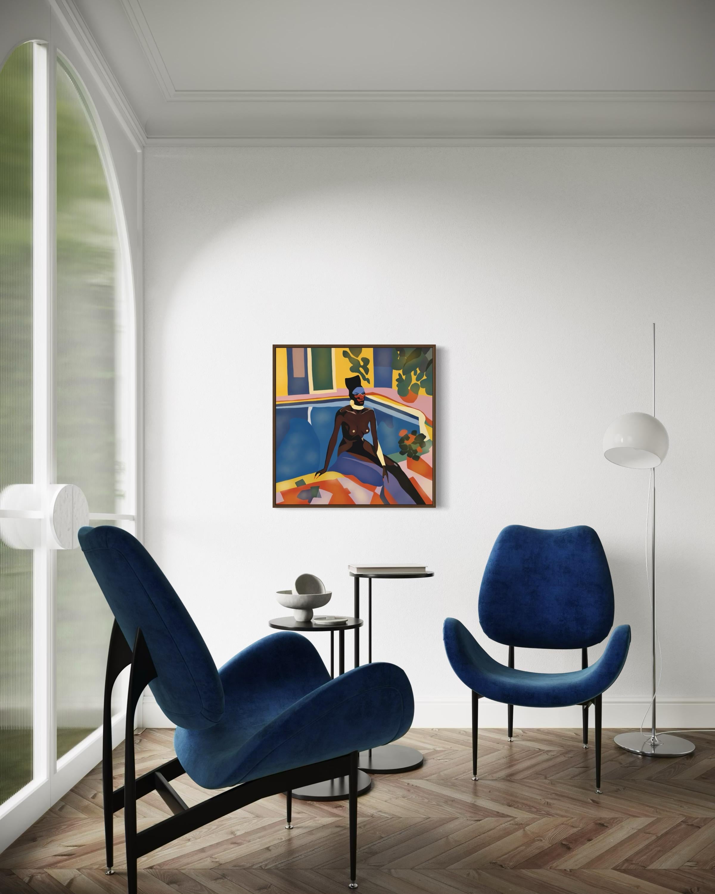 Grace Jones , 70x70cm, impresión sobre lienzo.Edición 20 uds. - Print Arte pop de Nina Tsoriti
