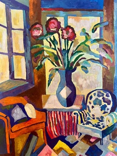 "La sedia della nonna", carta/olio, 70x50 cm.