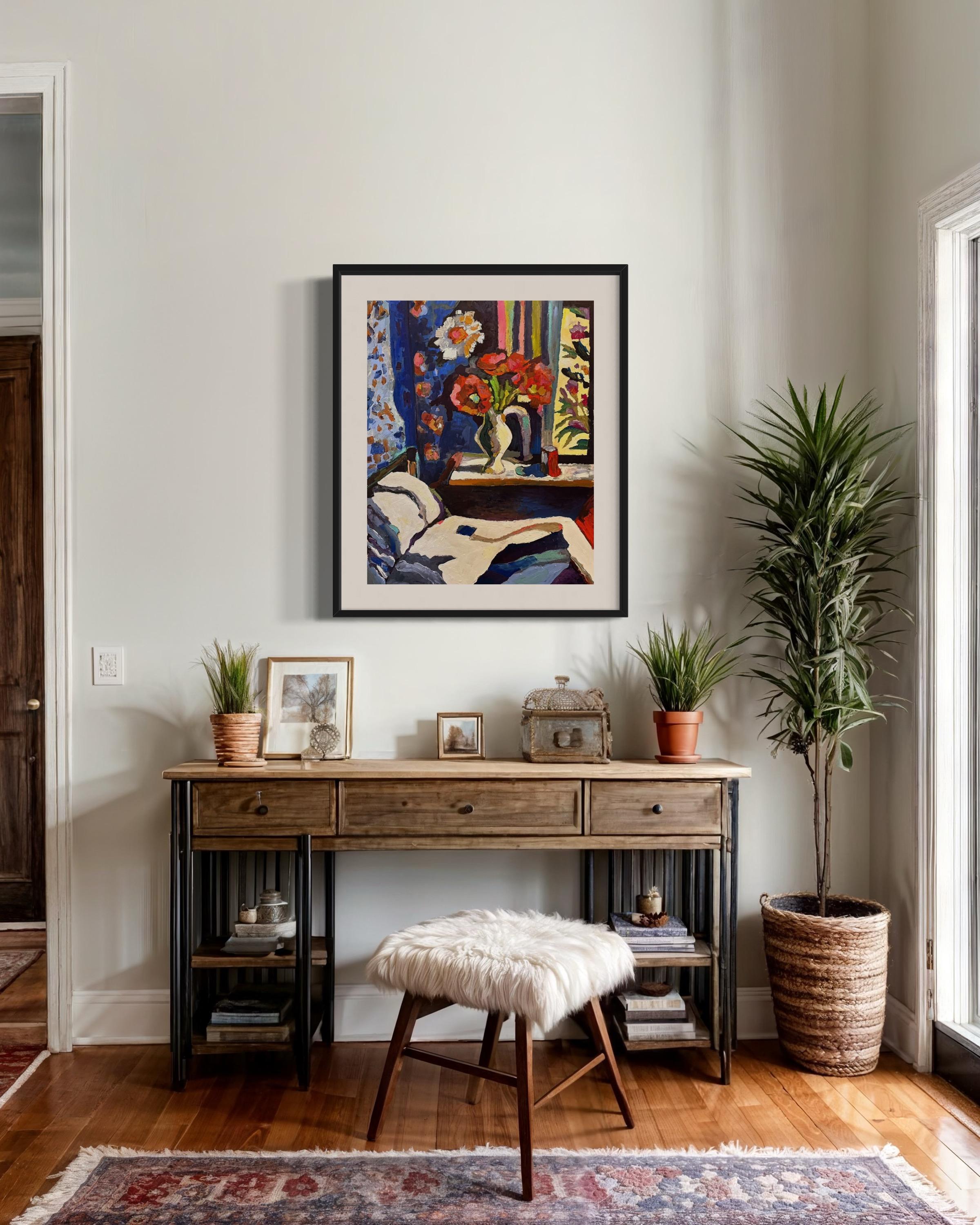 « Avant le coucher, papier/huile, 70x50 cm. en vente 6