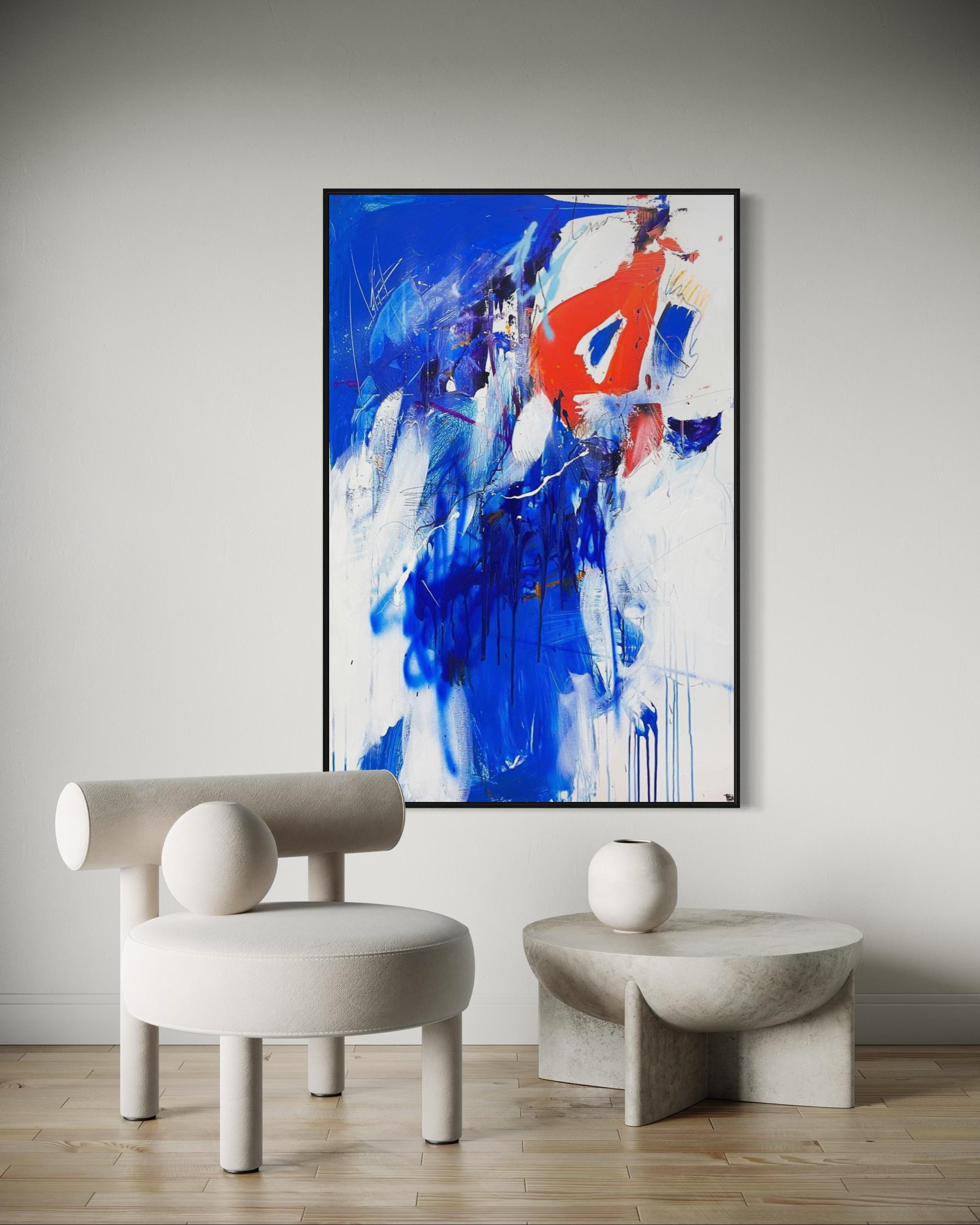 evangelion , 150x100 cm, acrílico, lienzo - Painting Abstracto de Veranika Rokashevich