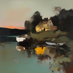 Lake house, 80х80cm, print on canvas.Edition of 20 pieces