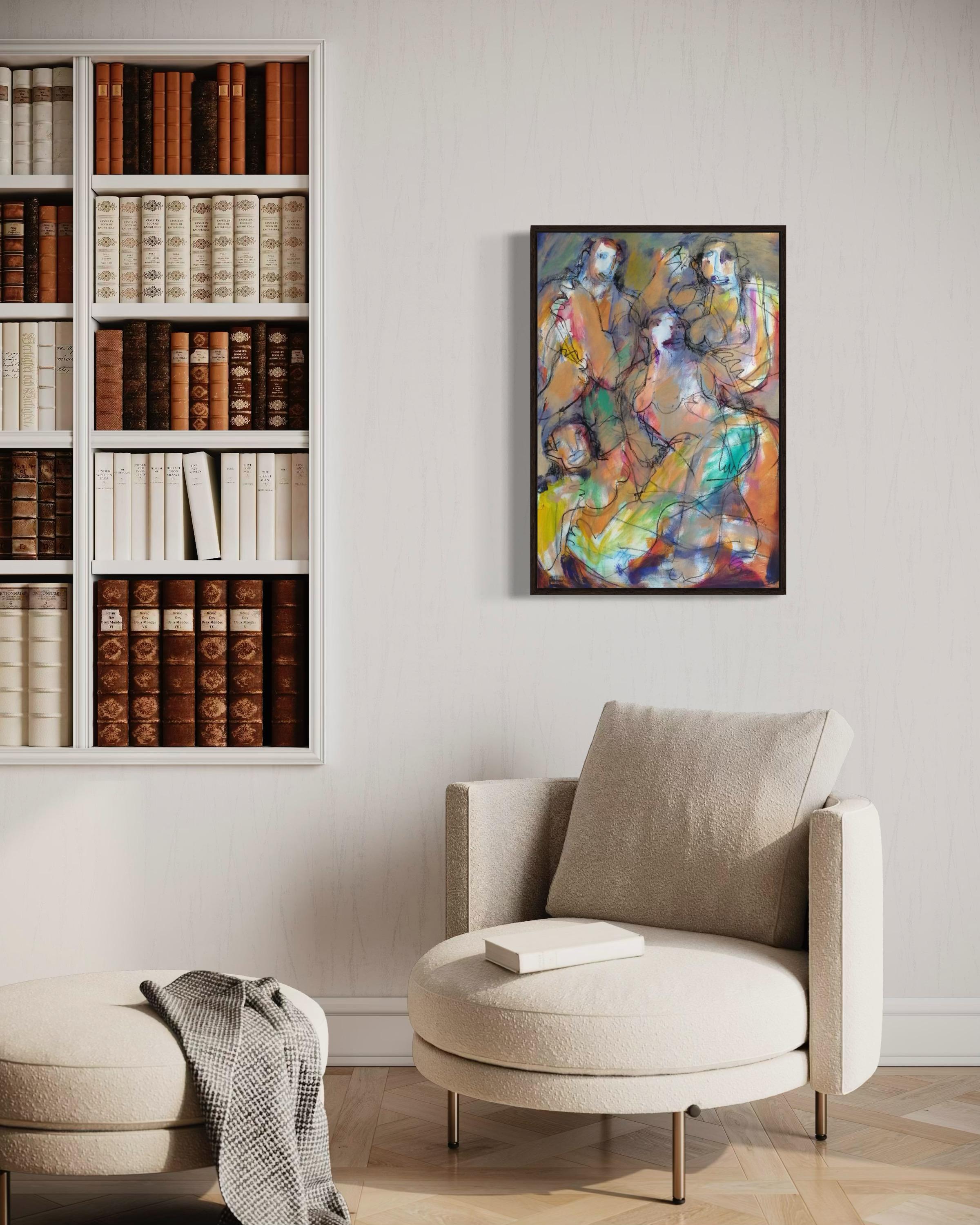 Sin título , 78x54cm, acrílico, papel - Painting de Elena Naushirvanova 